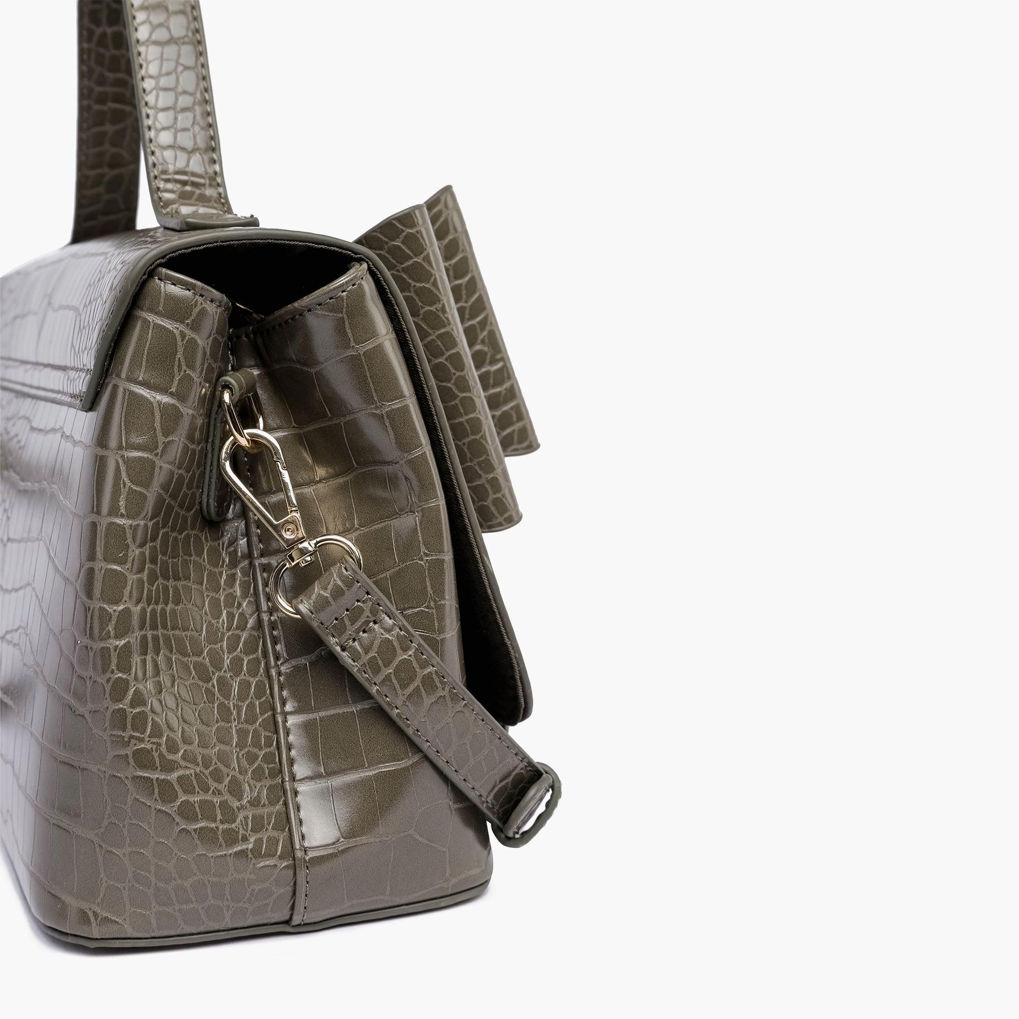 Celia Double Bowtie Vegan Embossed Crossbody Bag
