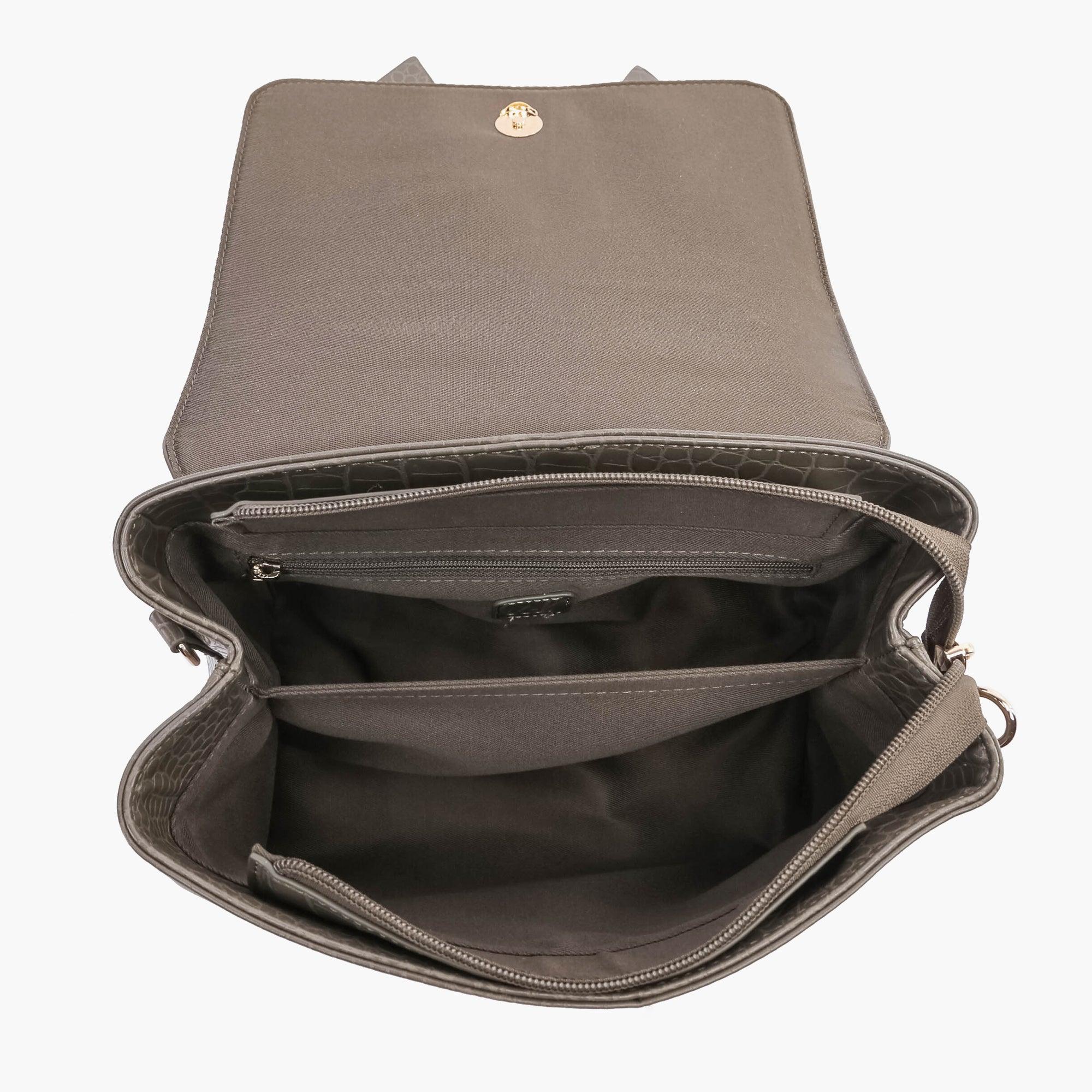 Celia Double Bowtie Vegan Embossed Crossbody Bag