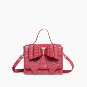 Celia Double Bowtie Vegan Embossed Crossbody Bag