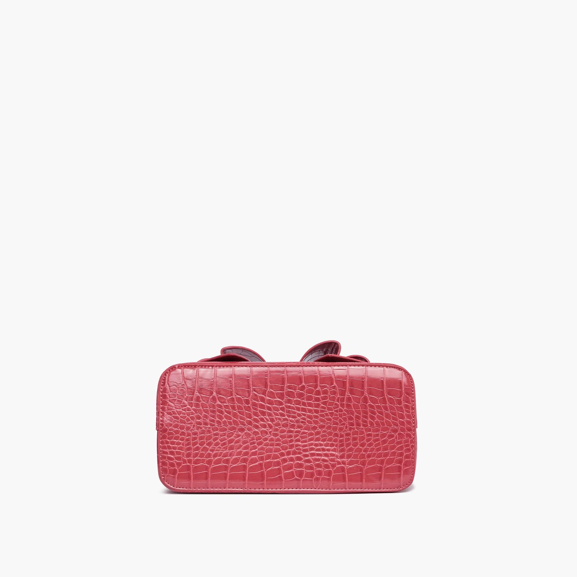 Celia Double Bowtie Vegan Embossed Crossbody Bag