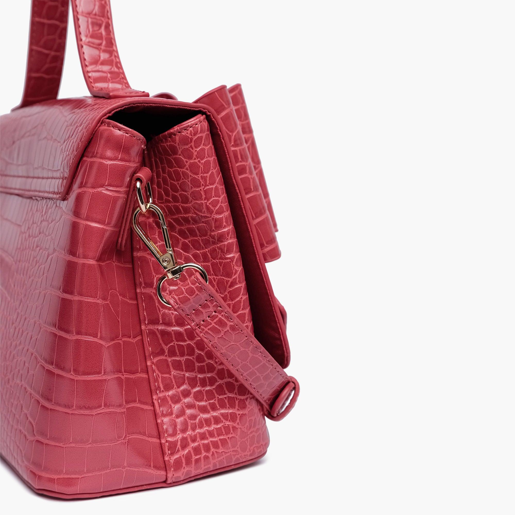 Celia Double Bowtie Vegan Embossed Crossbody Bag