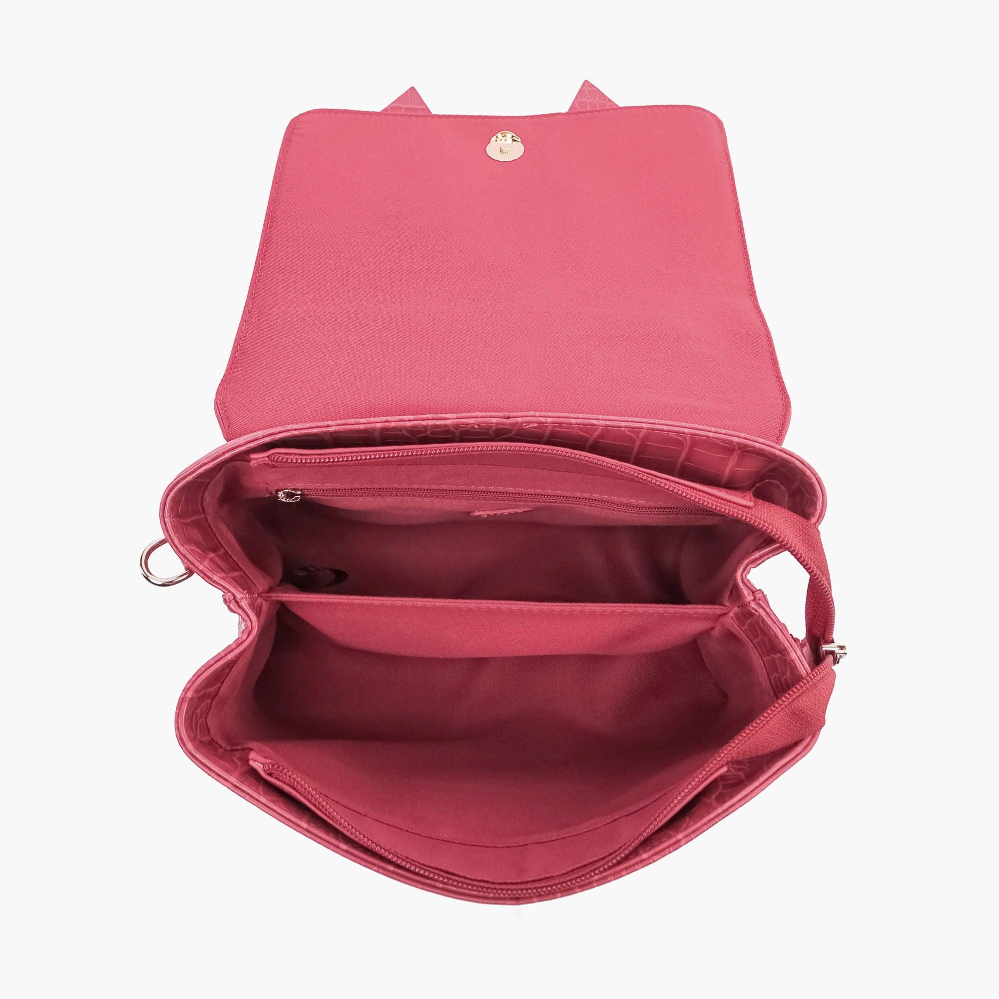 Celia Double Bowtie Vegan Embossed Crossbody Bag