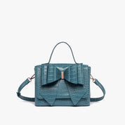 Celia Double Bowtie Vegan Embossed Crossbody Bag