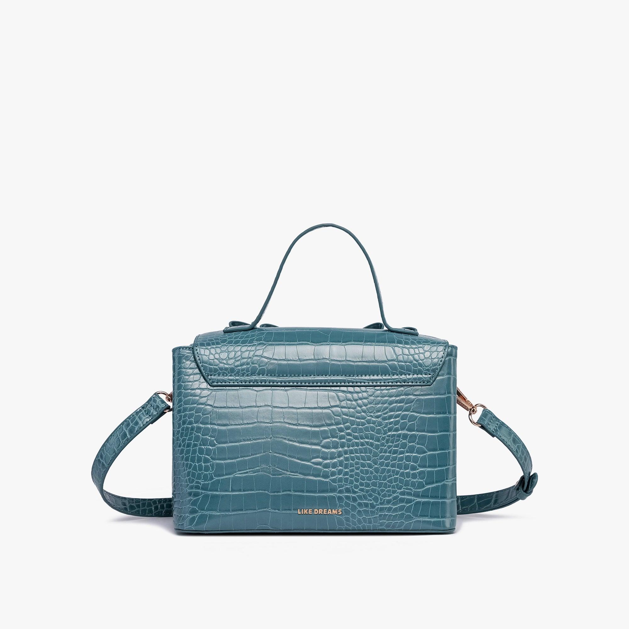 Celia Double Bowtie Embossed Crossbody Bag