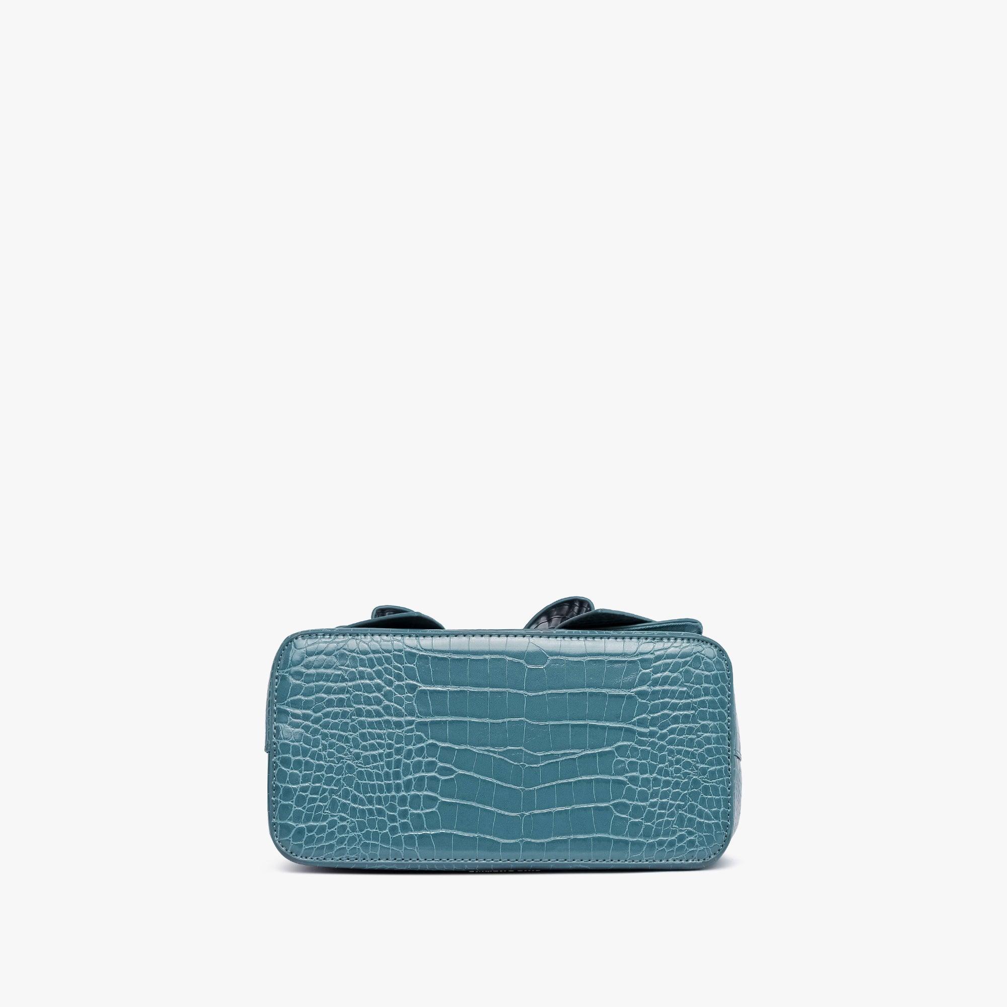 Celia Double Bowtie Vegan Embossed Crossbody Bag