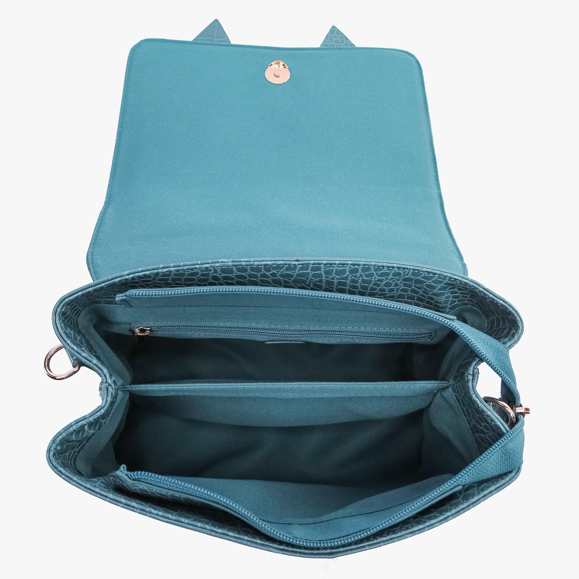 Celia Double Bowtie Vegan Embossed Crossbody Bag