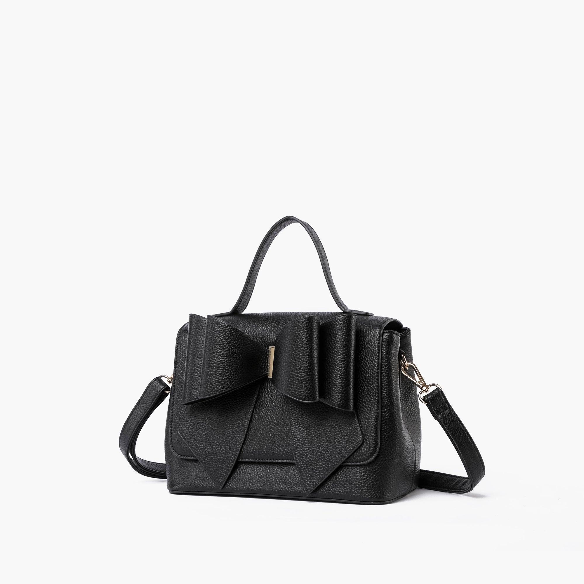 Eva Double Bow Vegan Satchel Crossbody Bag
