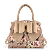 Rosalie Bow Top Handle Satchel Bag-Floral Print