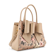 Rosalie Bow Top Handle Satchel Bag-Floral Print