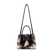 Rosalie Bow Top Handle Satchel Bag-Floral Print