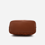 Velvet Knot Quilted Shoulder Tote Bag