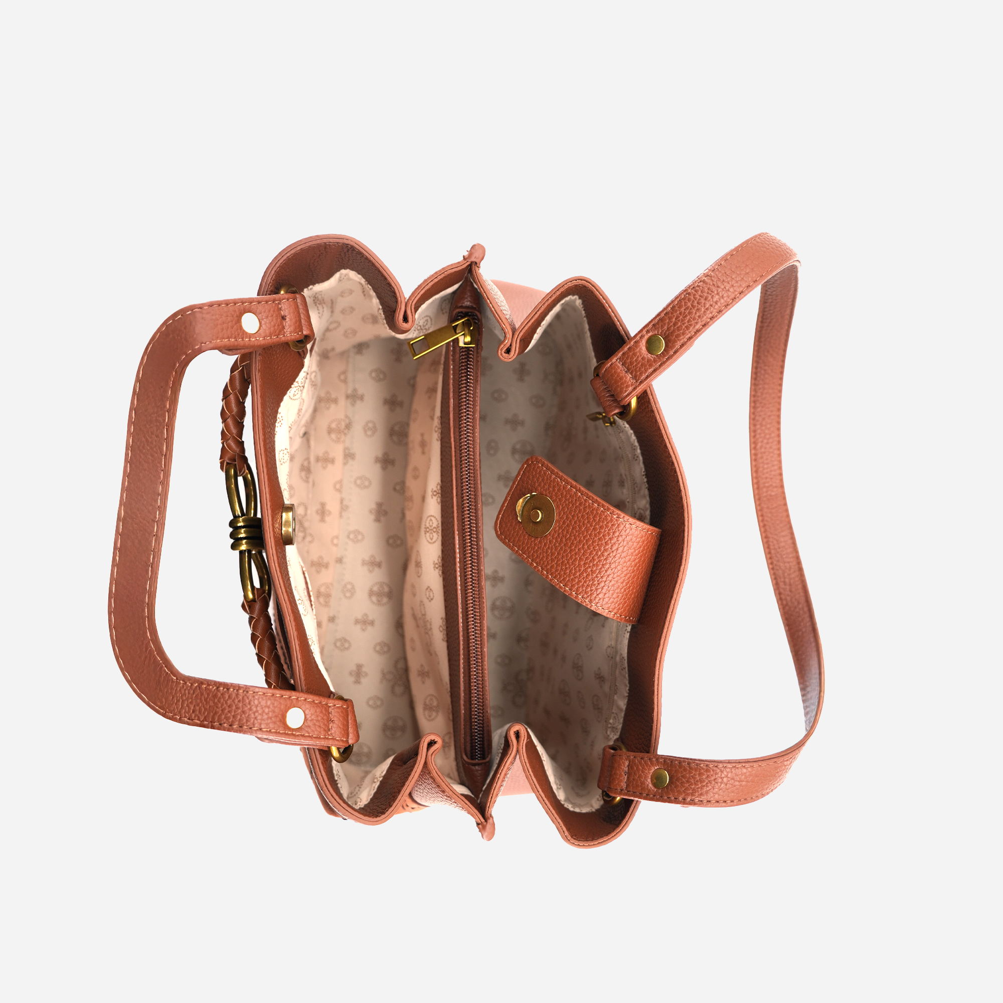 Velvet Knot Quilted Shoulder Tote Bag