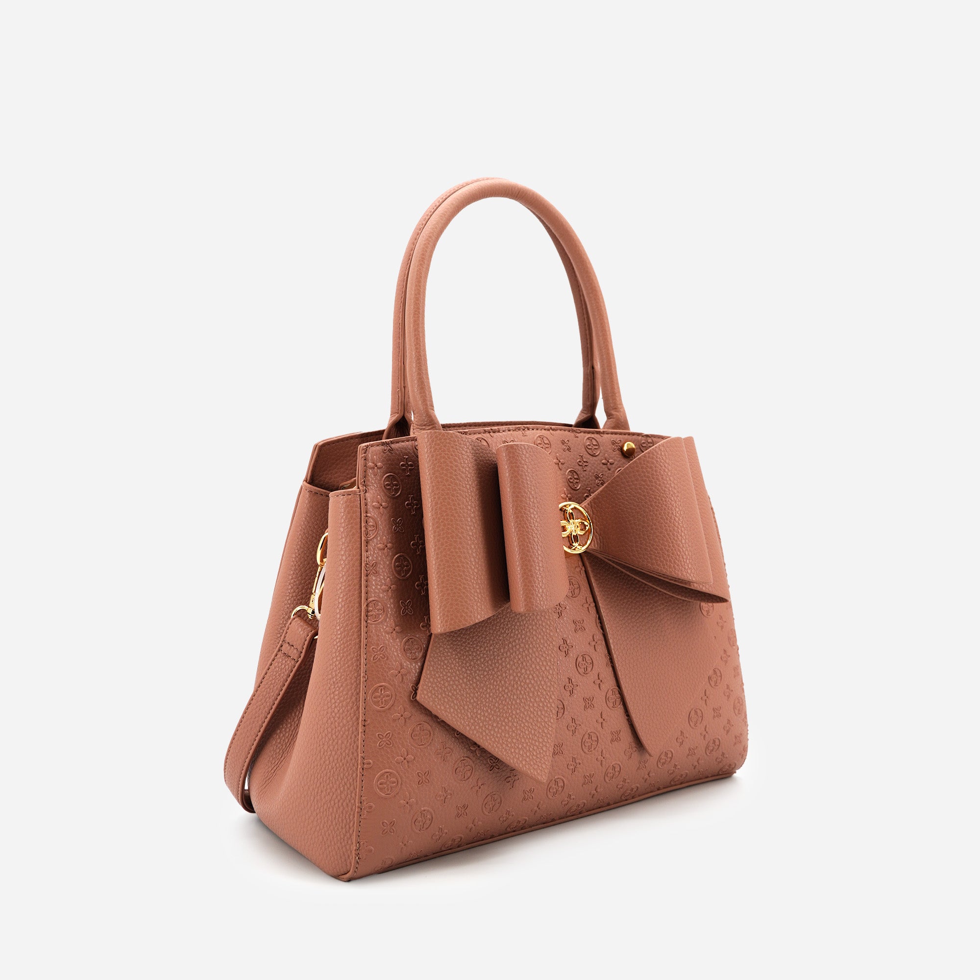 Crossi Elegance Large Bow Vegan Leather Satchel