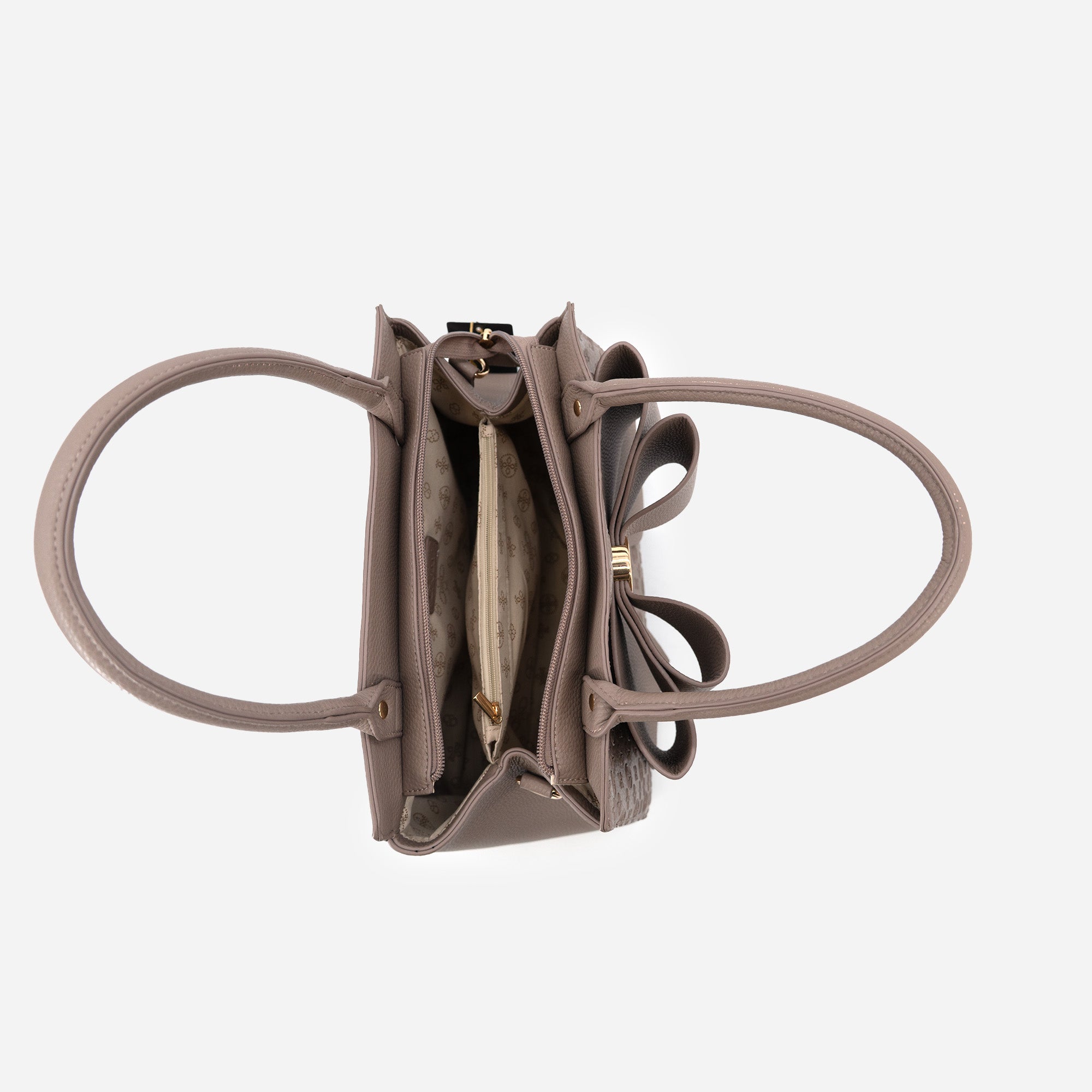 Crossi Elegance Large Bow Vegan Leather Satchel