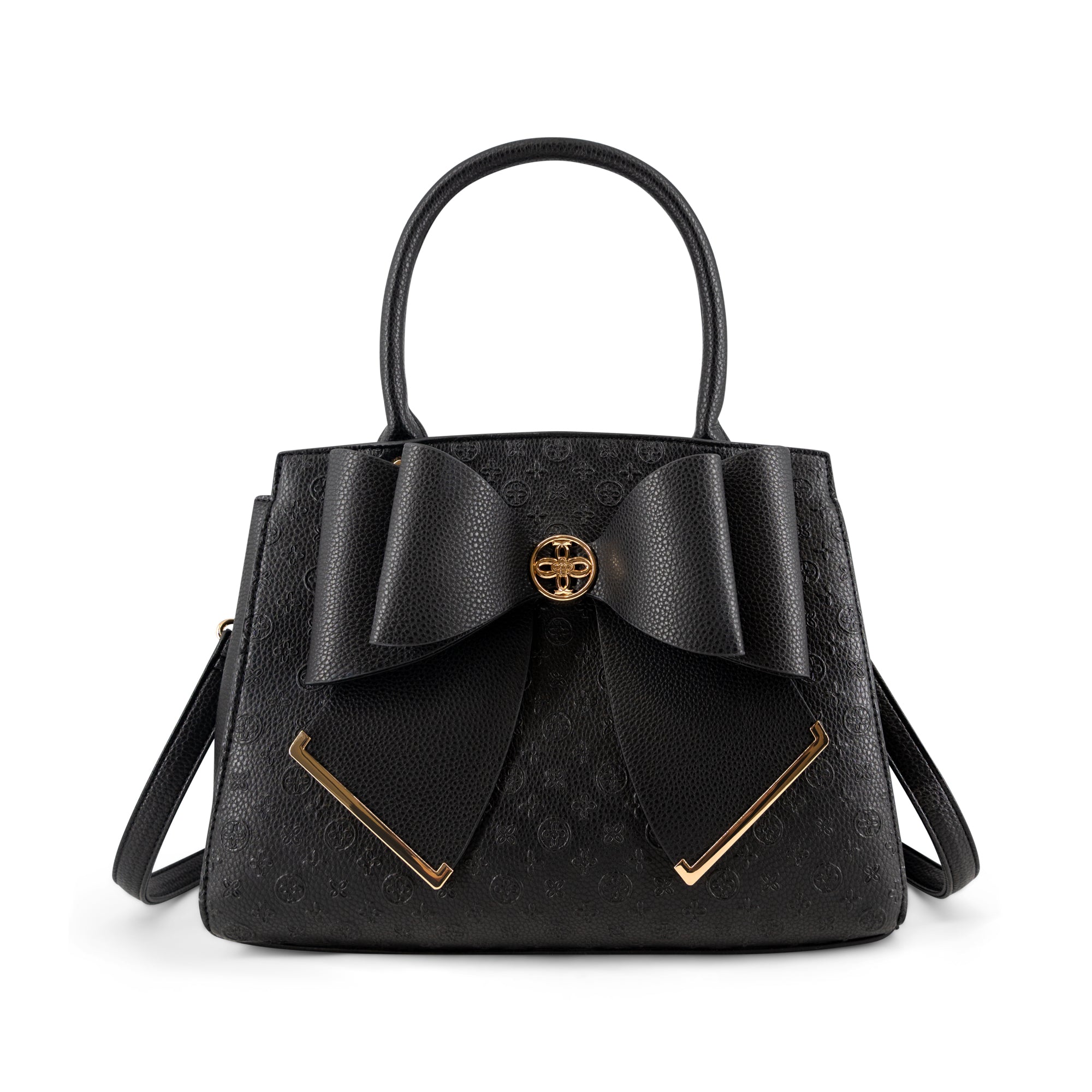 Crossi Elegance Large Bow Vegan Leather Satchel