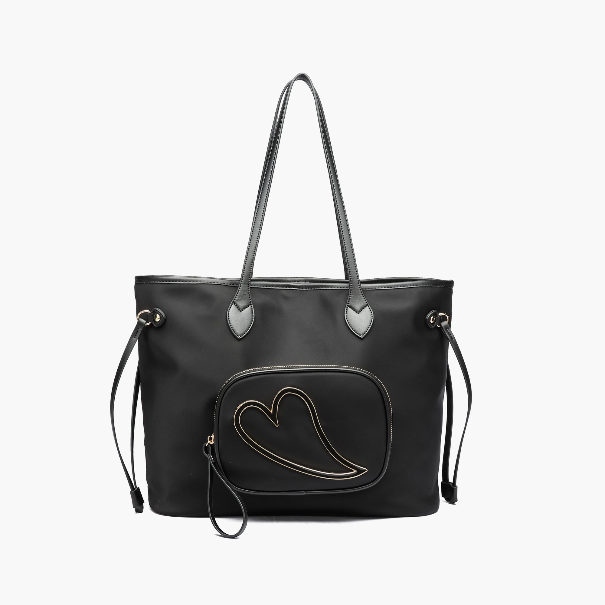 Heart Woven Cream & Dark Brown Leather Shoulder Bag Handbag