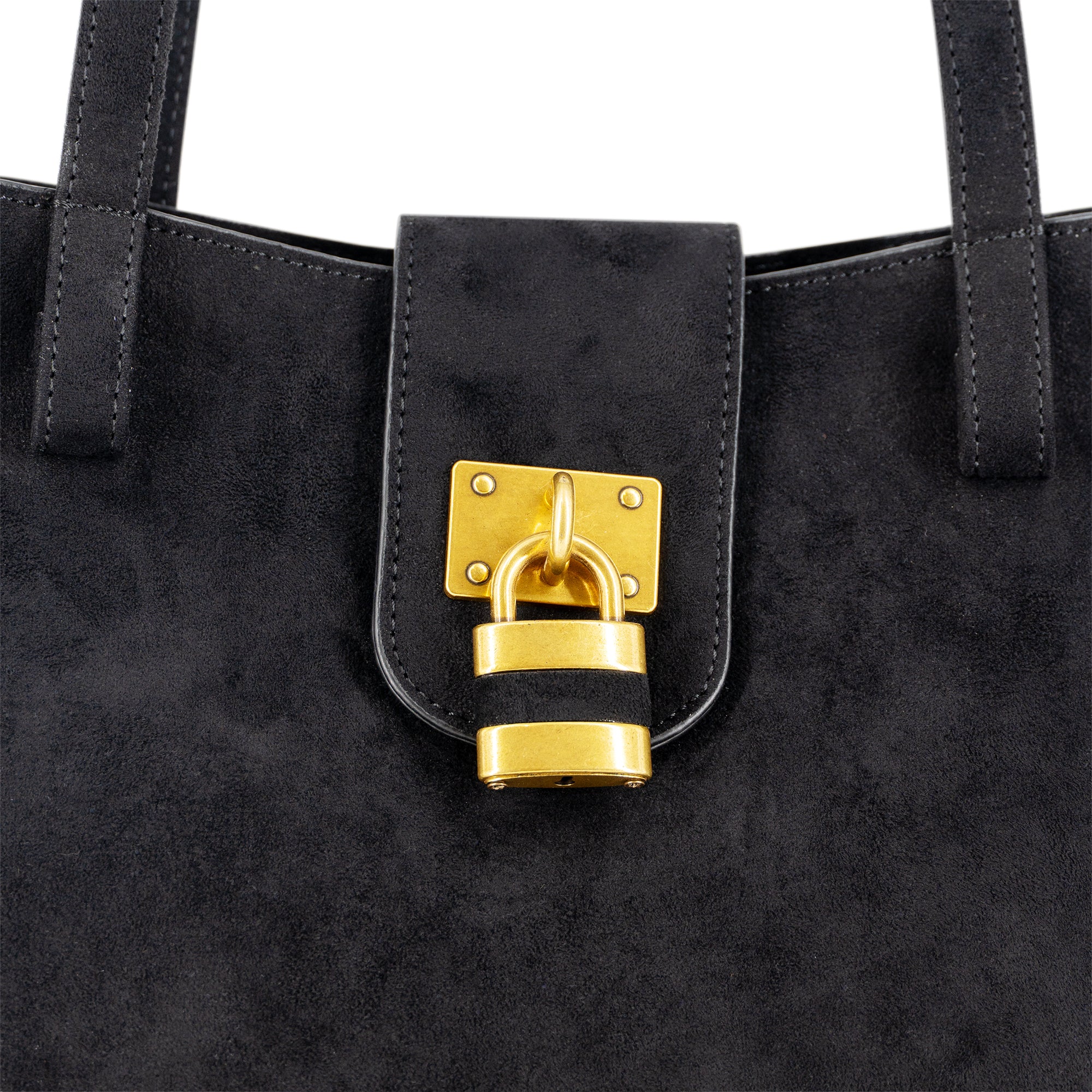 Harper Lock Suede Tote Bag