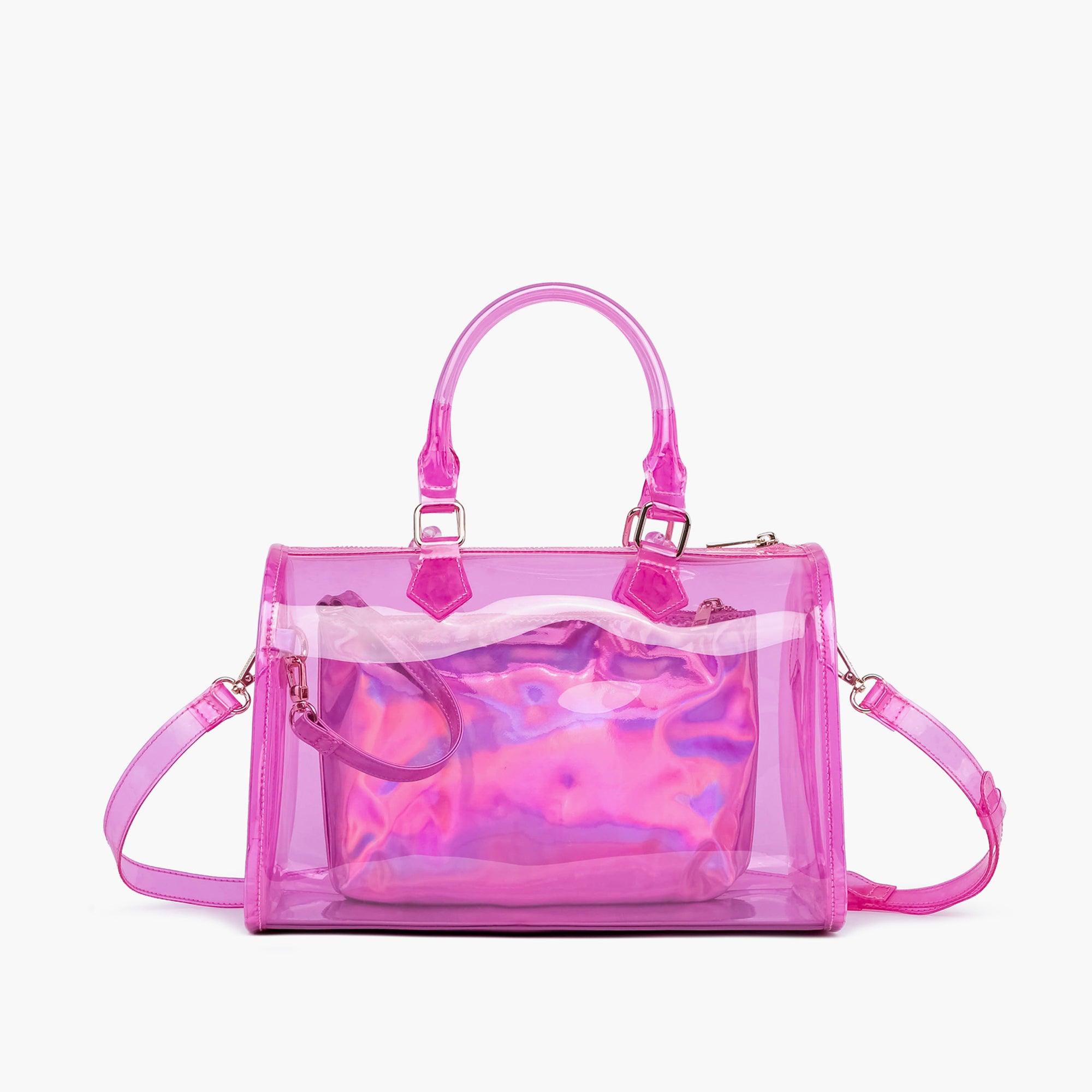 Iced Out Hologram Clear Satchel Crossbody Bag
