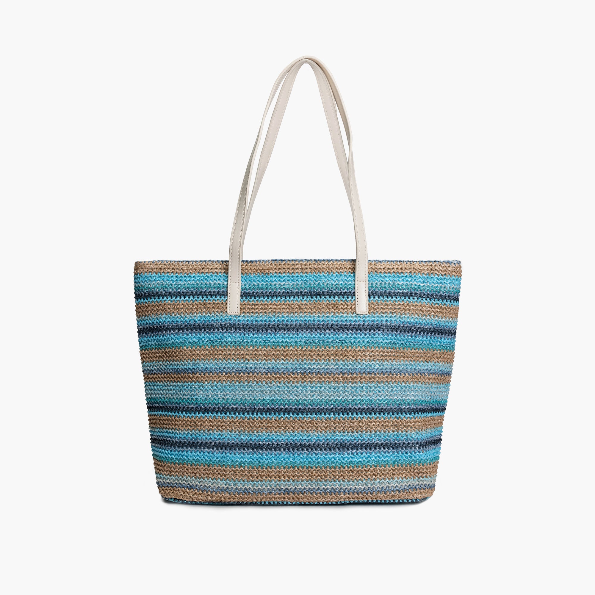 Oasis Striped Summer Straw Tote