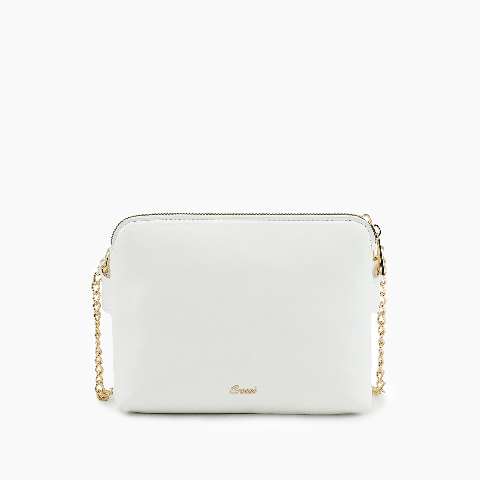 Like Dreams Lila Quilted Double Zip Crossbody Bag White