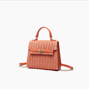 Neo Pastel Straw Crossbody Bag Orange