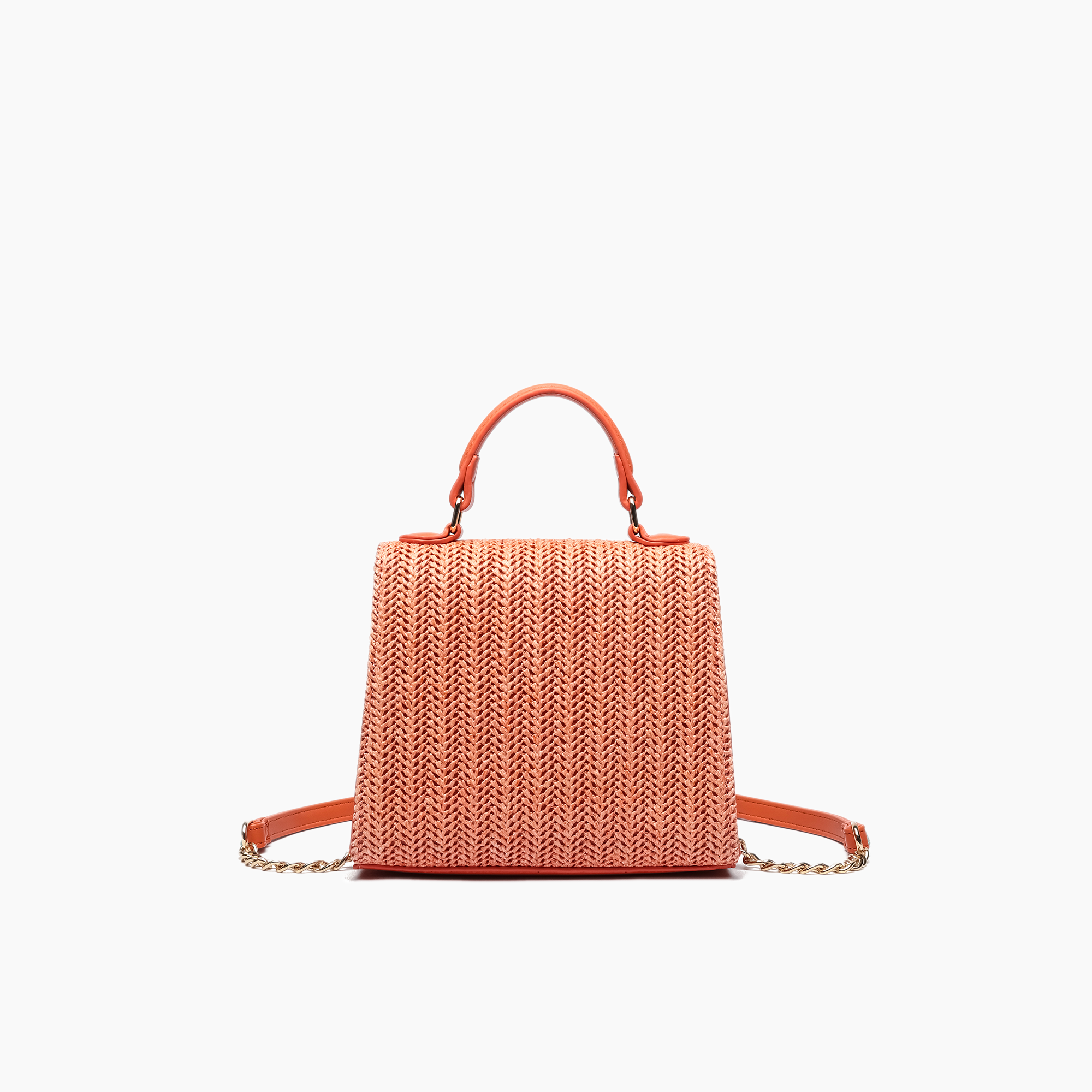 Neo Pastel Straw Crossbody Bag Orange