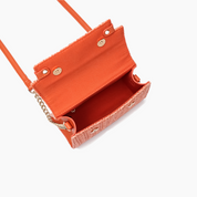 Neo Pastel Straw Crossbody Bag Orange