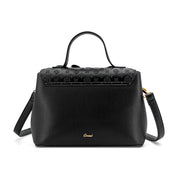 Crossi Bow Embossed Small Crossbody Bag in Black, back view