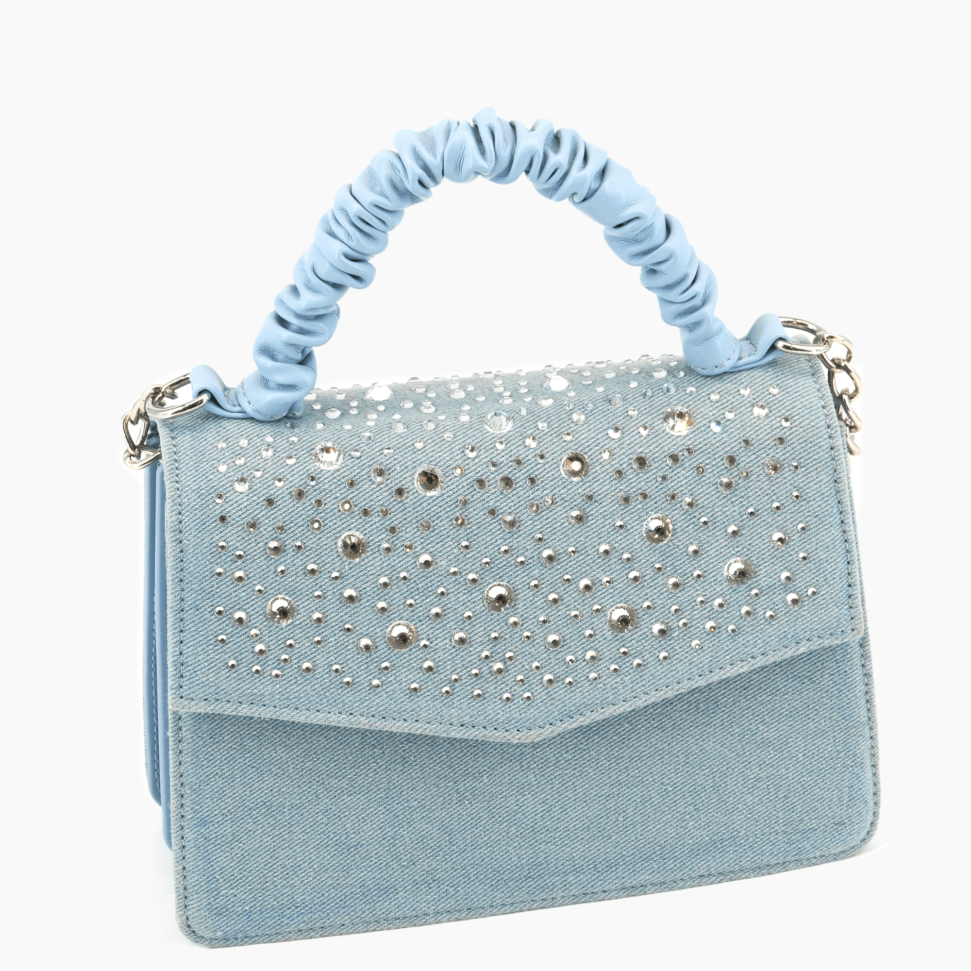 Dazzle Denim Rhinestone Crossbody Purse LIKE DREAMS