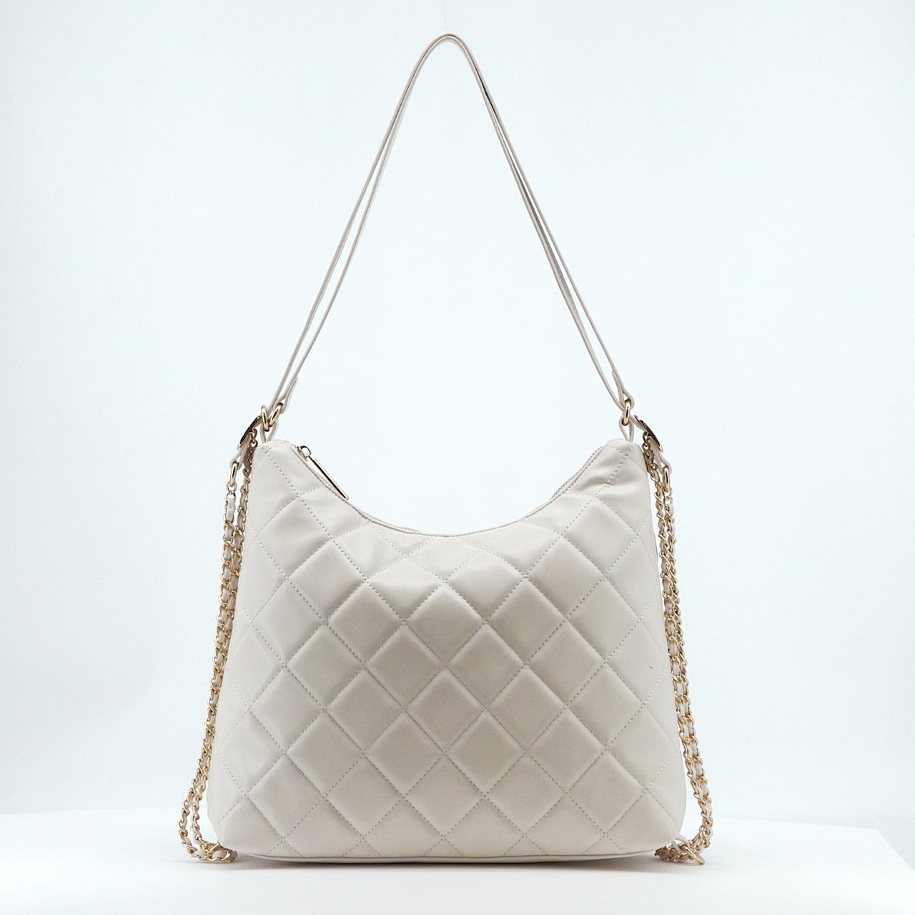 Quilted Vegan Leather Convertible Shoulder Bag