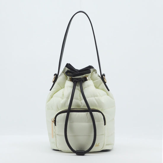 Nylon Drawstring Close Mini Bucket Crossbody Purse