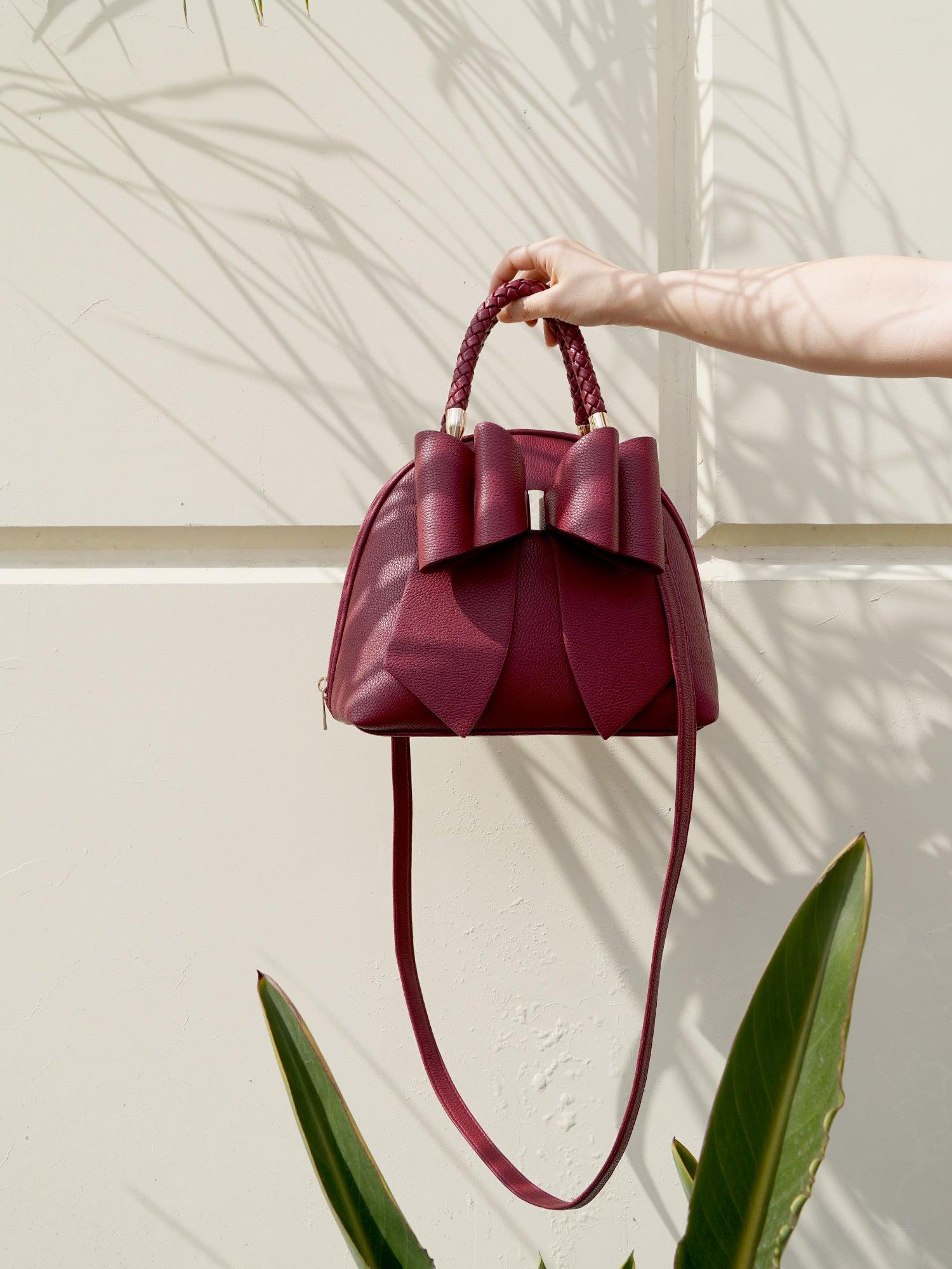 Bea Braided Bow Vegan Top Handle Crossbody Bag