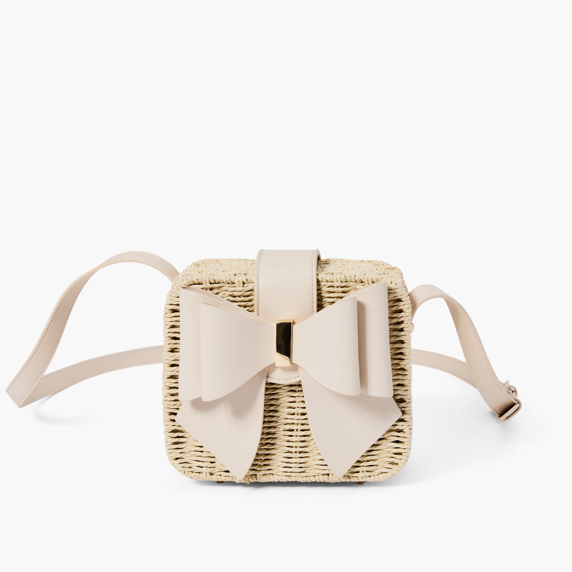 Poppy Bowtie Straw Crossbody