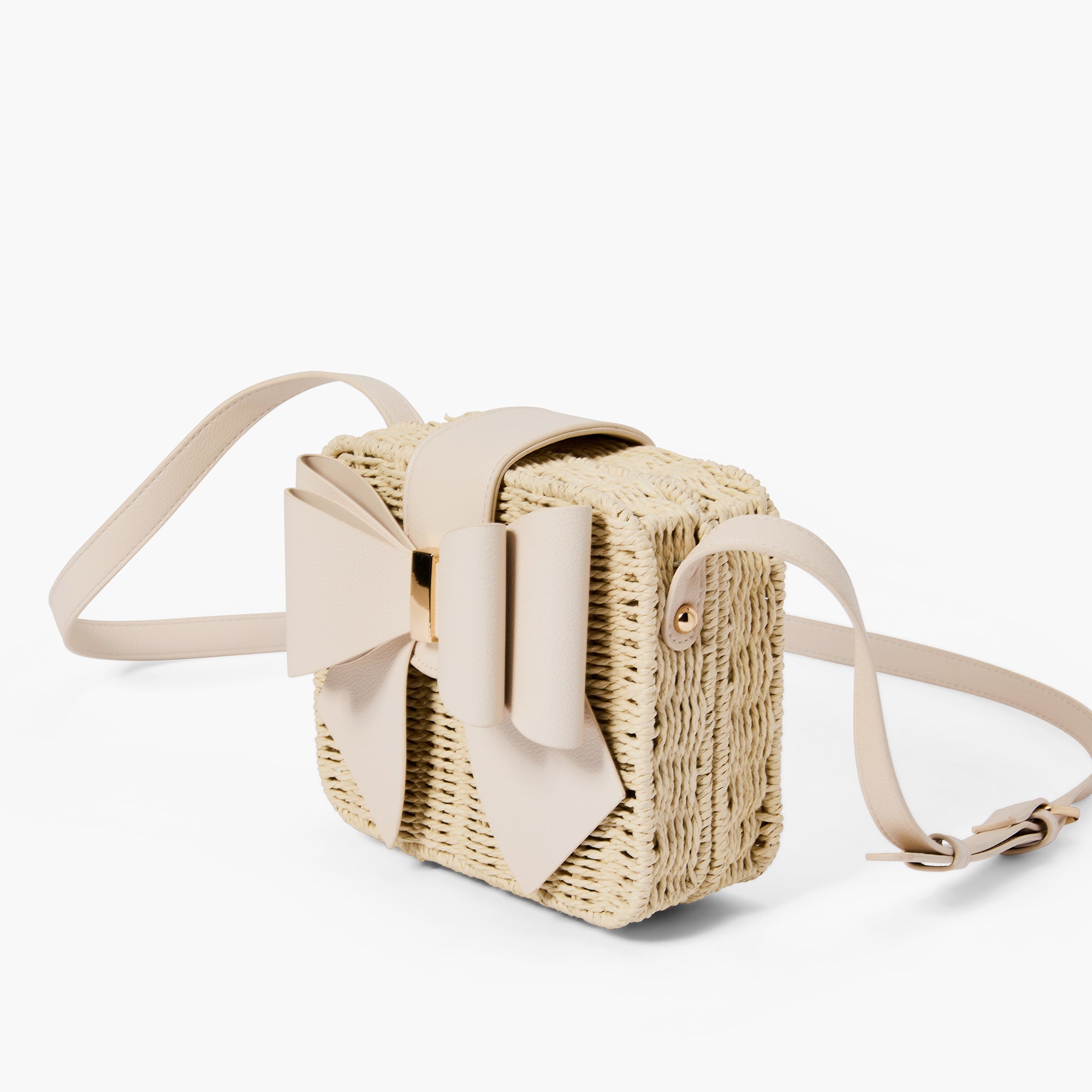 Poppy Bowtie Straw Crossbody