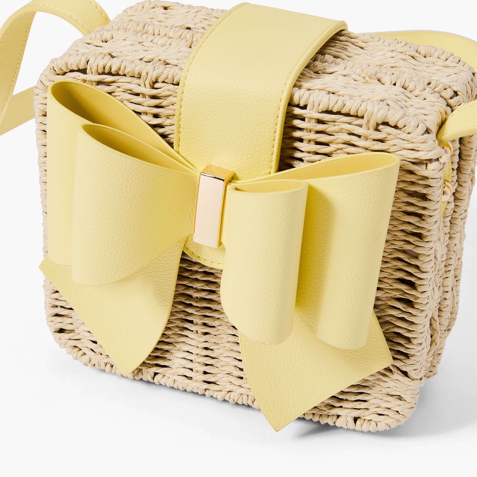 Poppy Bowtie Straw Crossbody