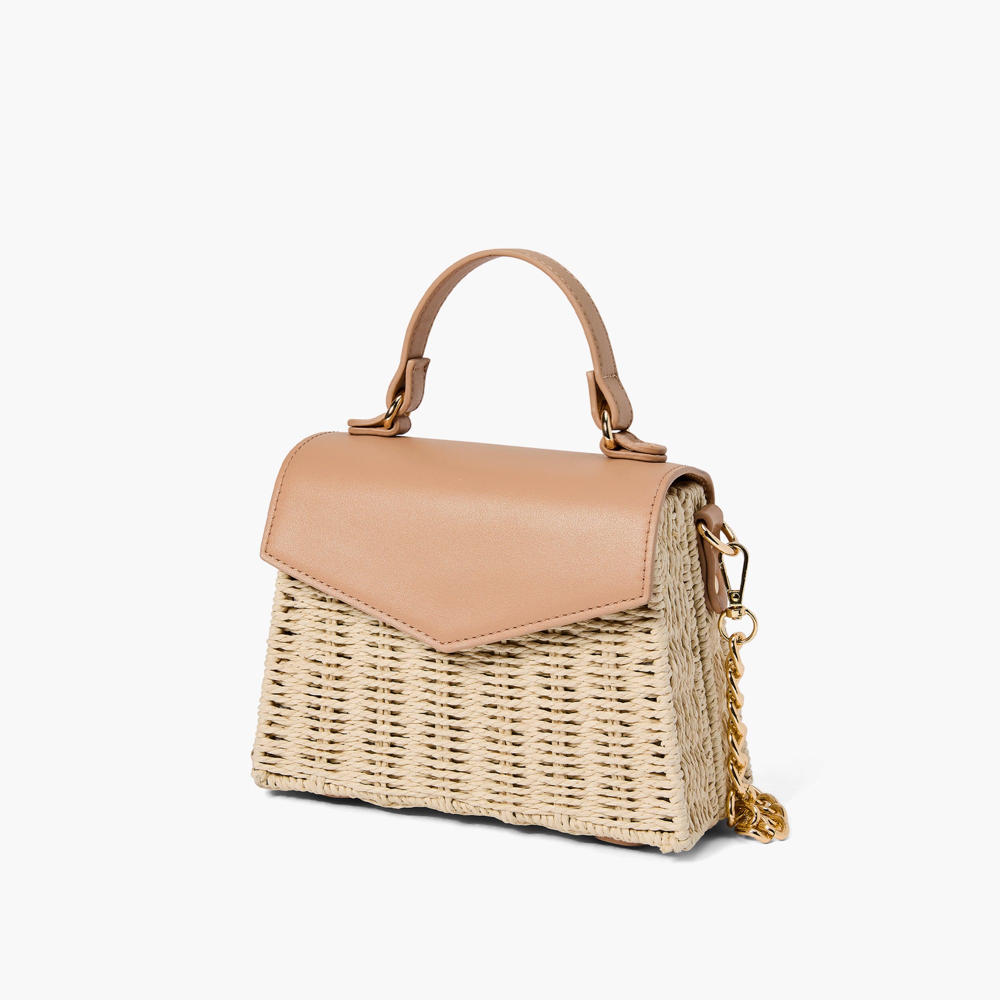 Florence Gold Chain Straw Crossbody