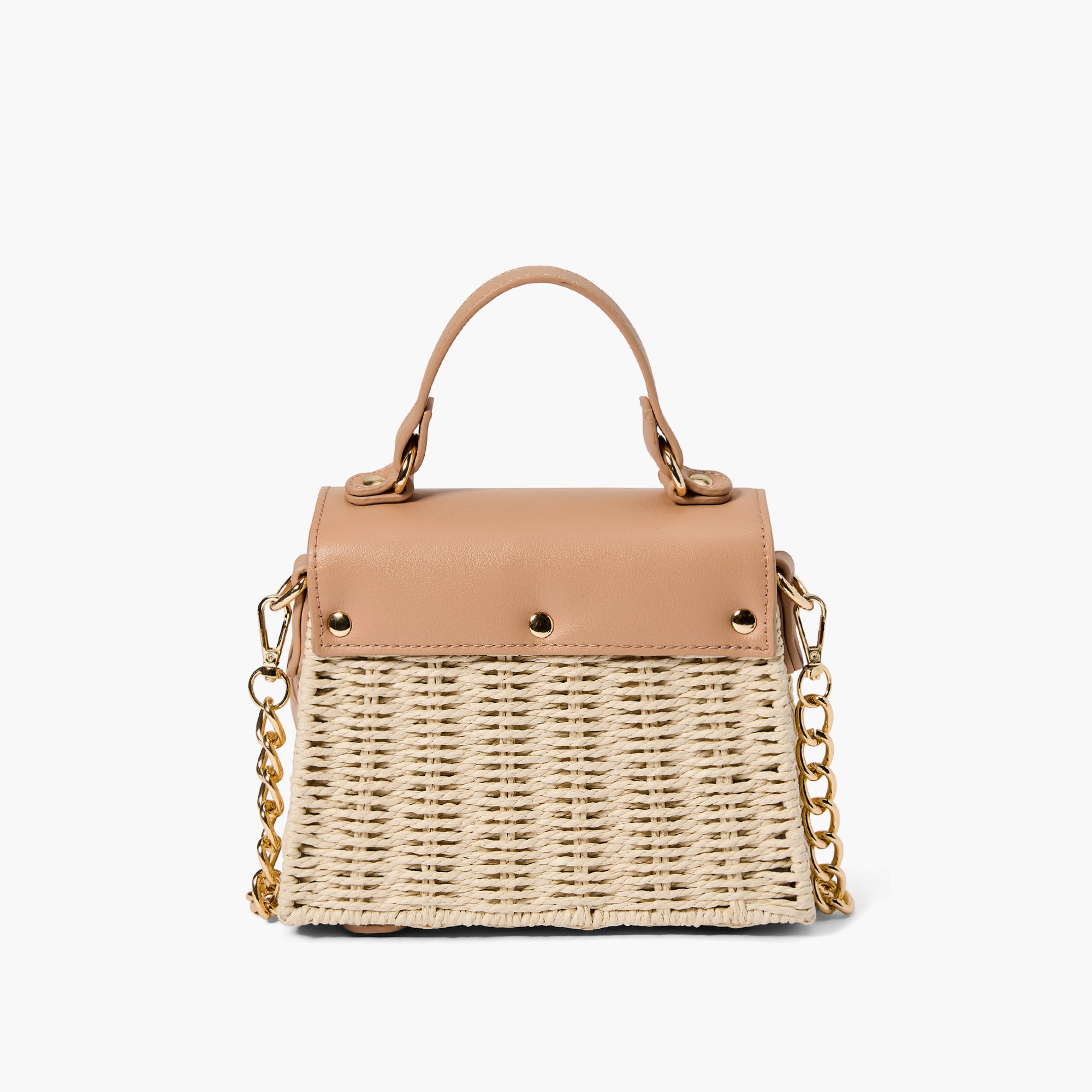 Florence Gold Chain Straw Crossbody
