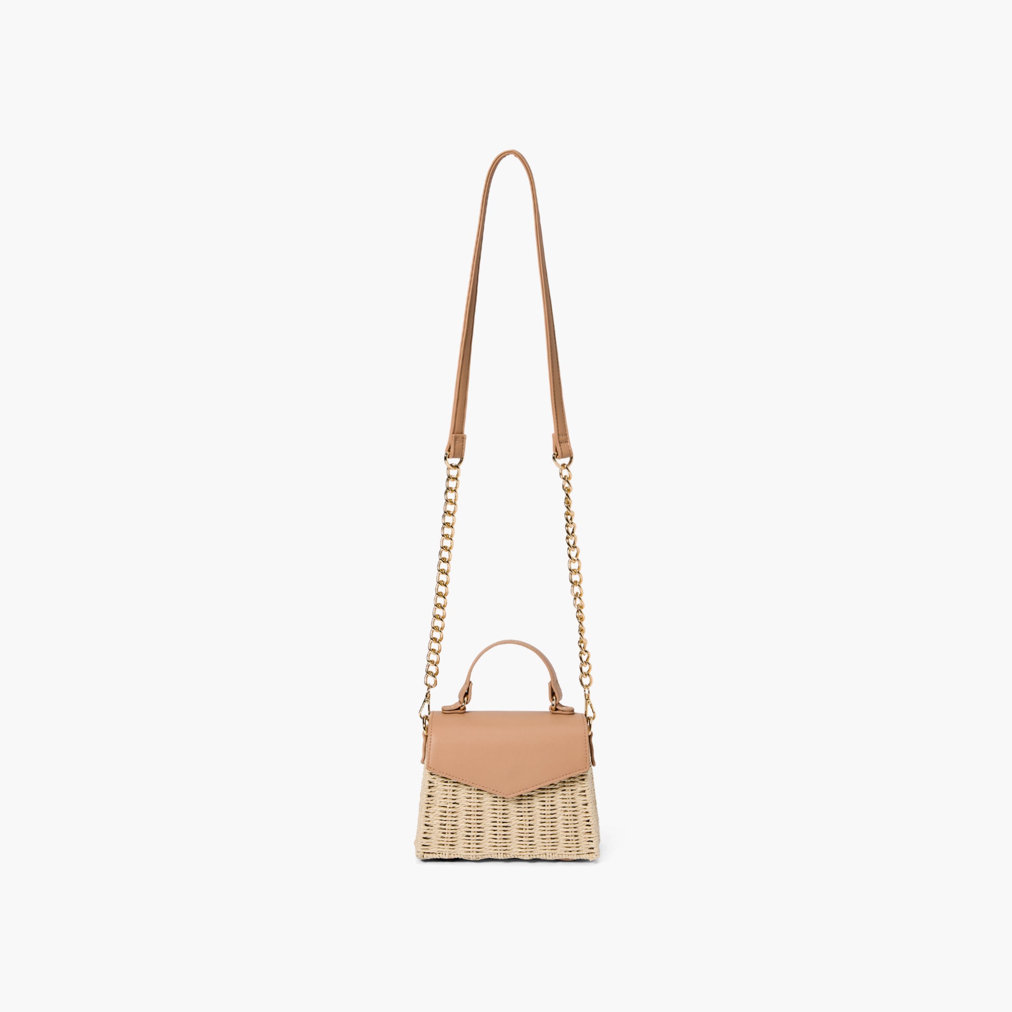 Florence Gold Chain Straw Crossbody
