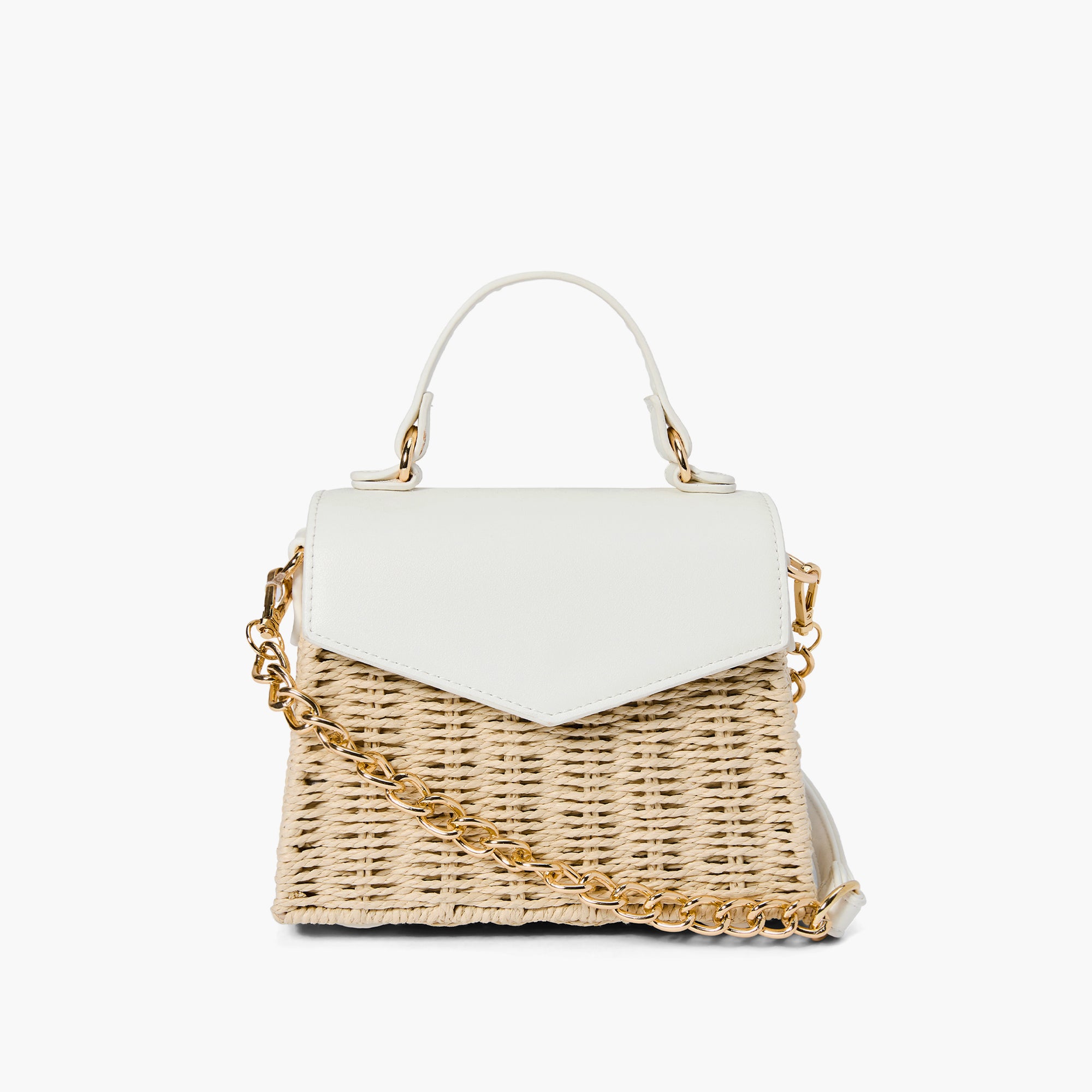 Florence Gold Chain Straw Crossbody
