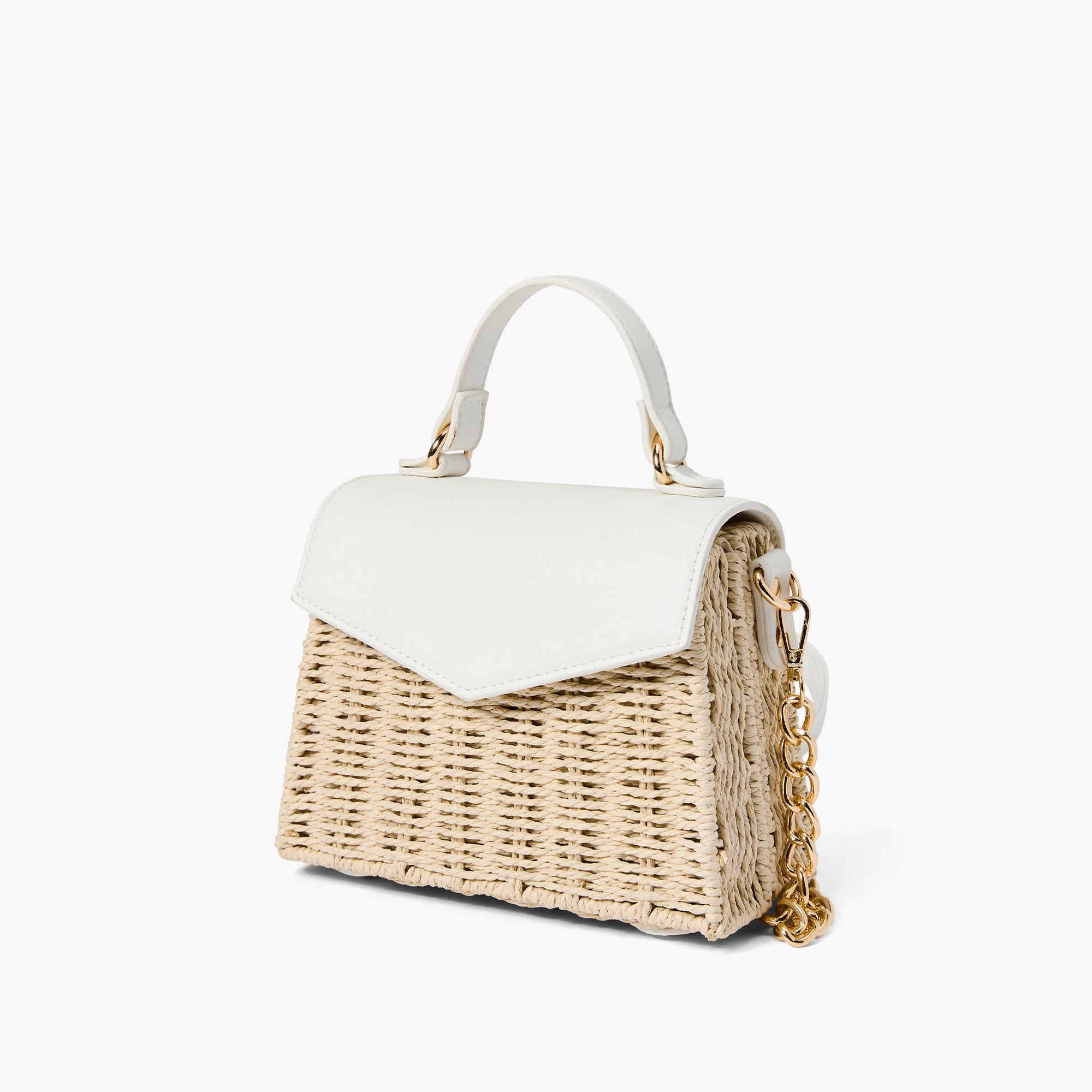 Florence Gold Chain Straw Crossbody