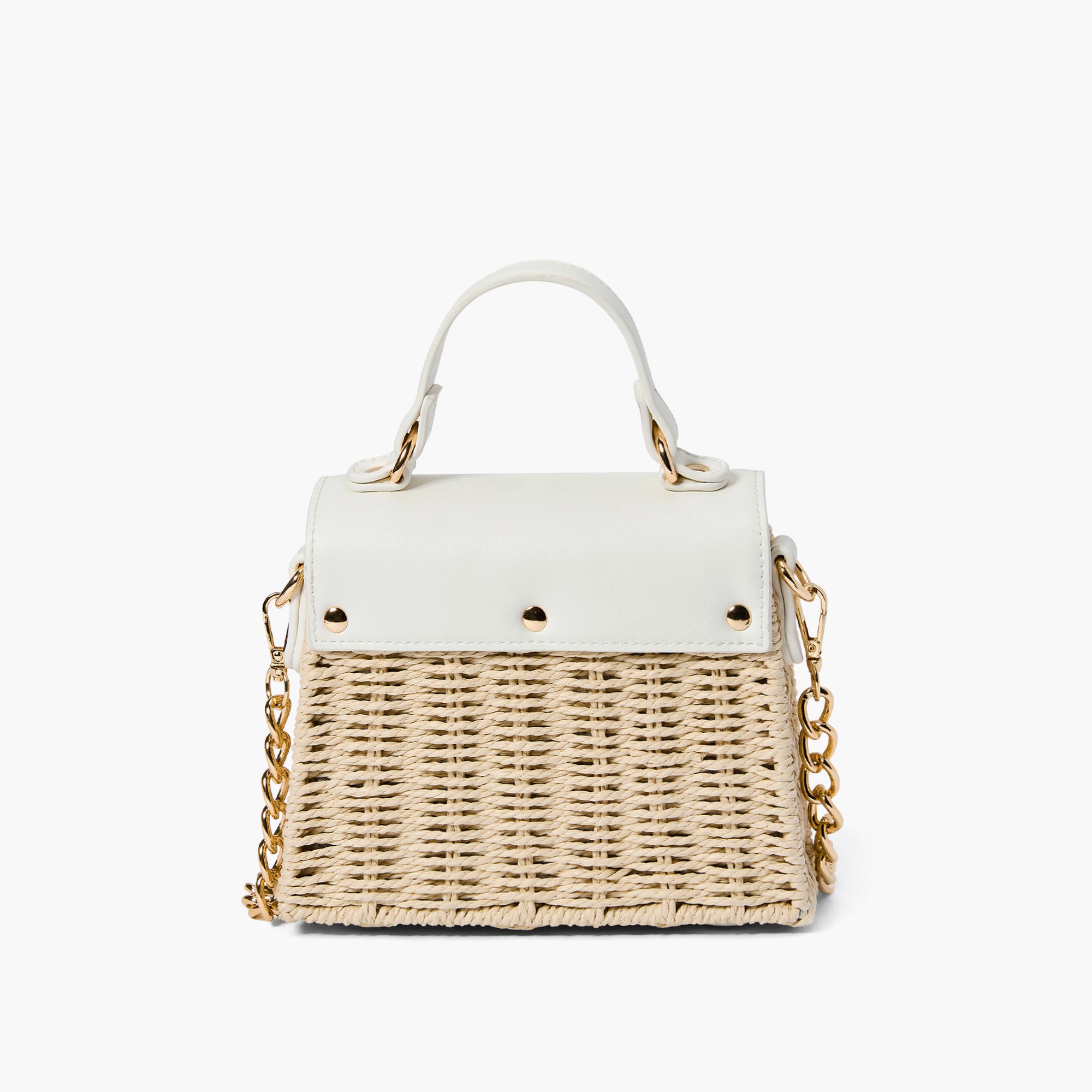 Florence Gold Chain Straw Crossbody