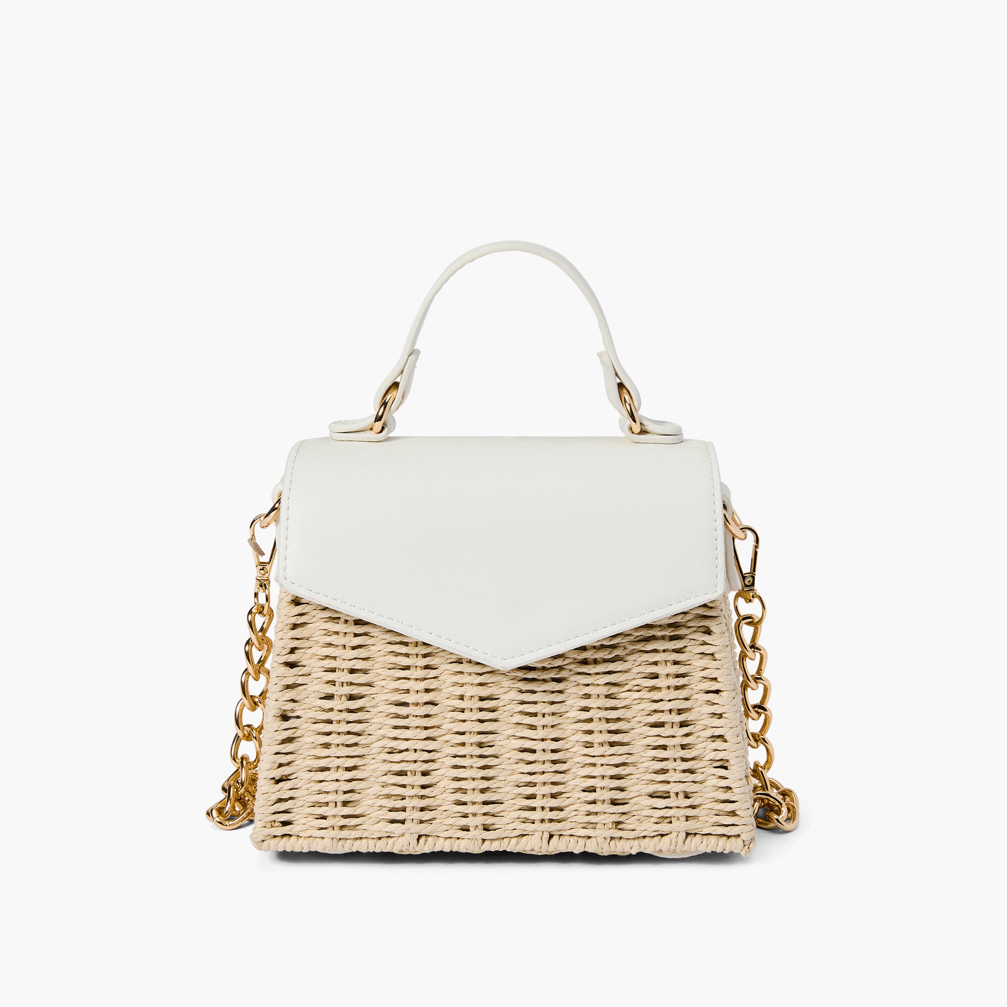 Florence Gold Chain Straw Crossbody