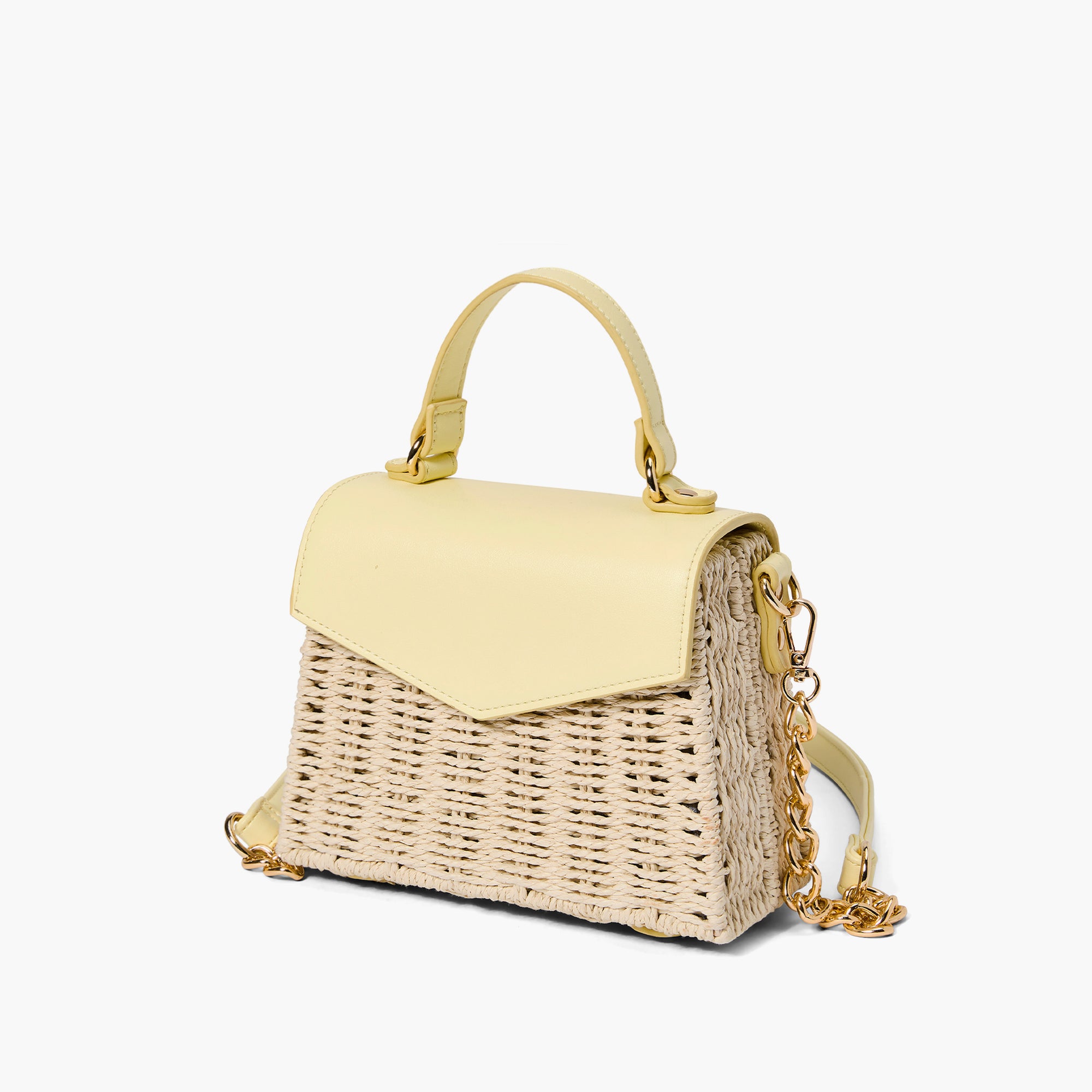Florence Gold Chain Straw Crossbody
