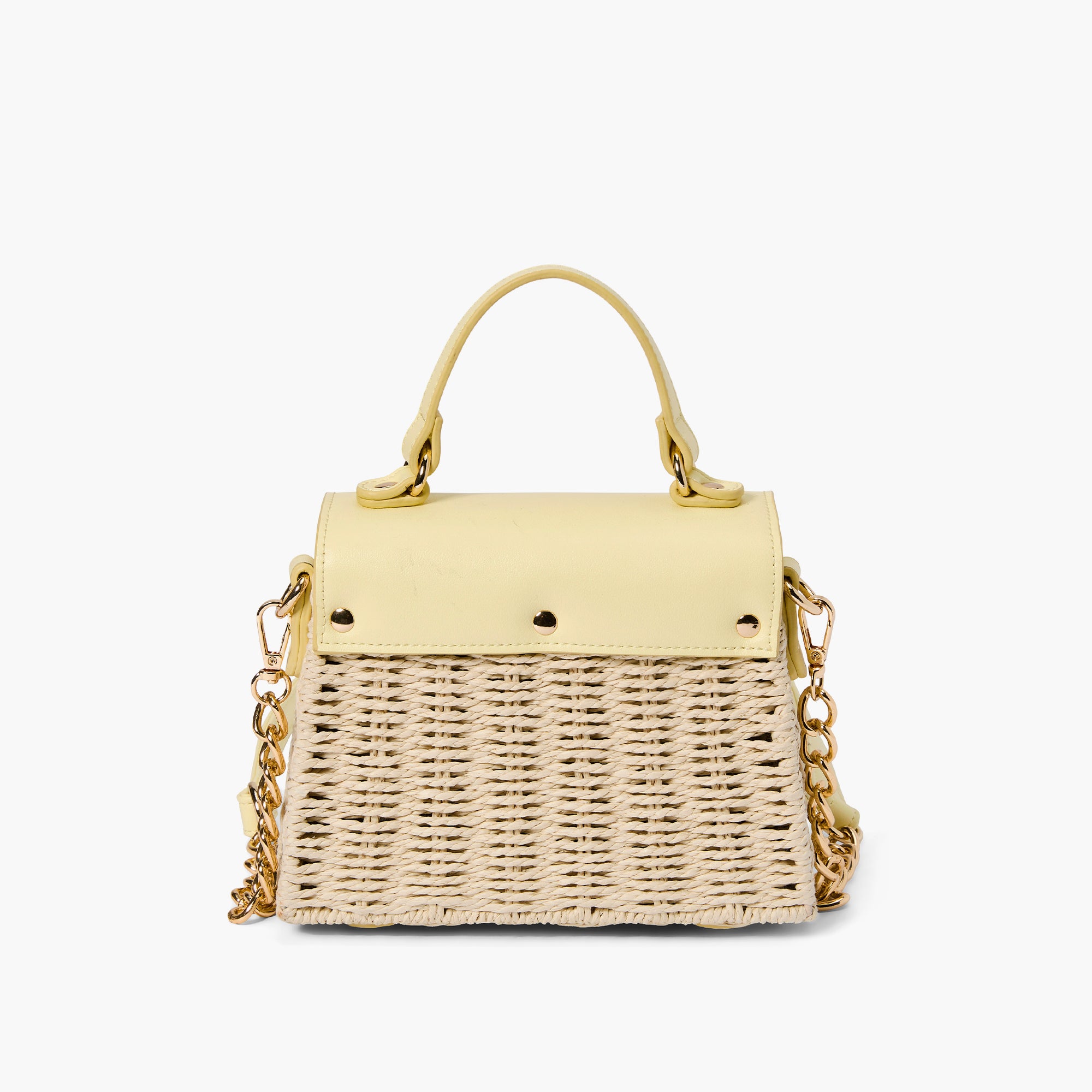 Florence Gold Chain Straw Crossbody