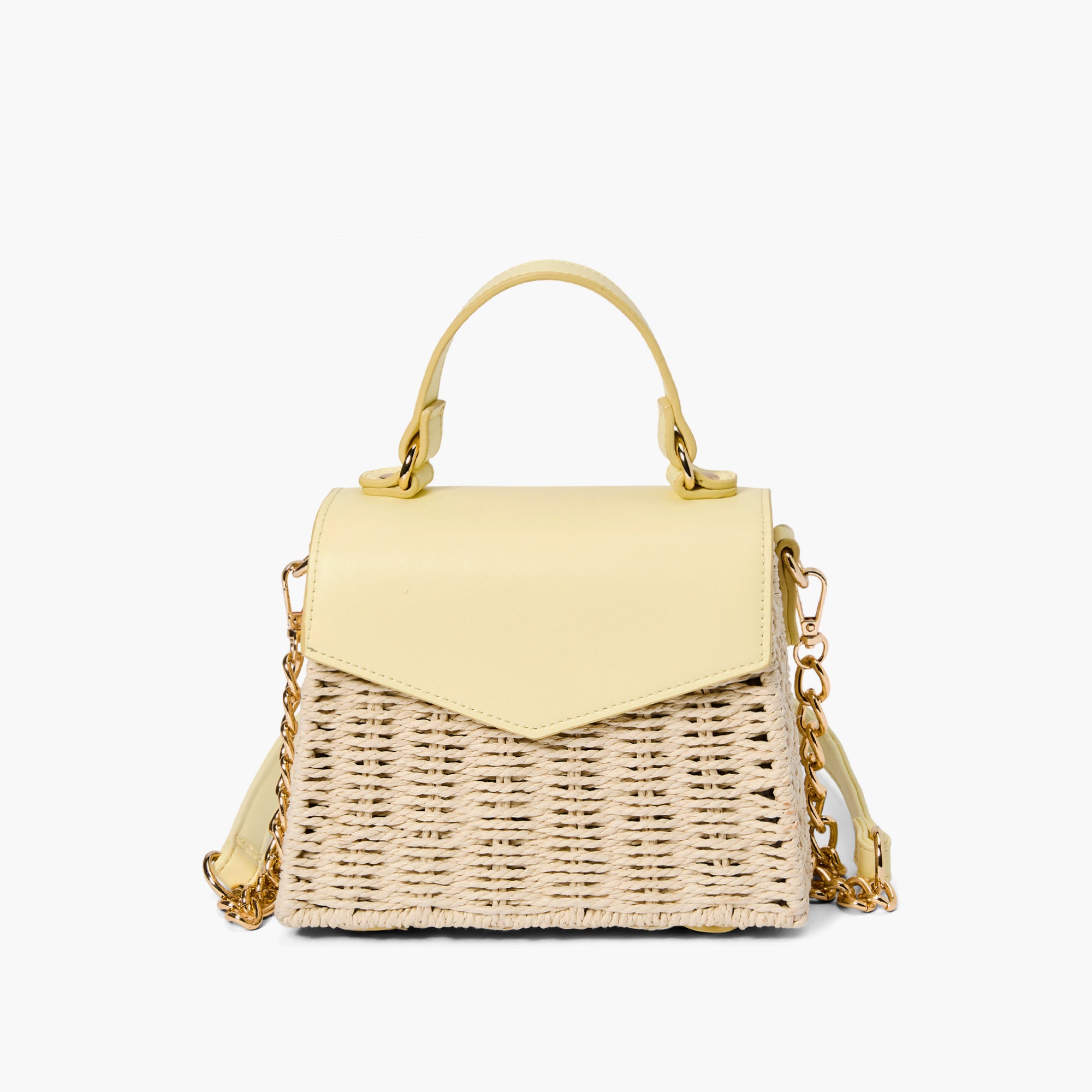 Florence Gold Chain Straw Crossbody