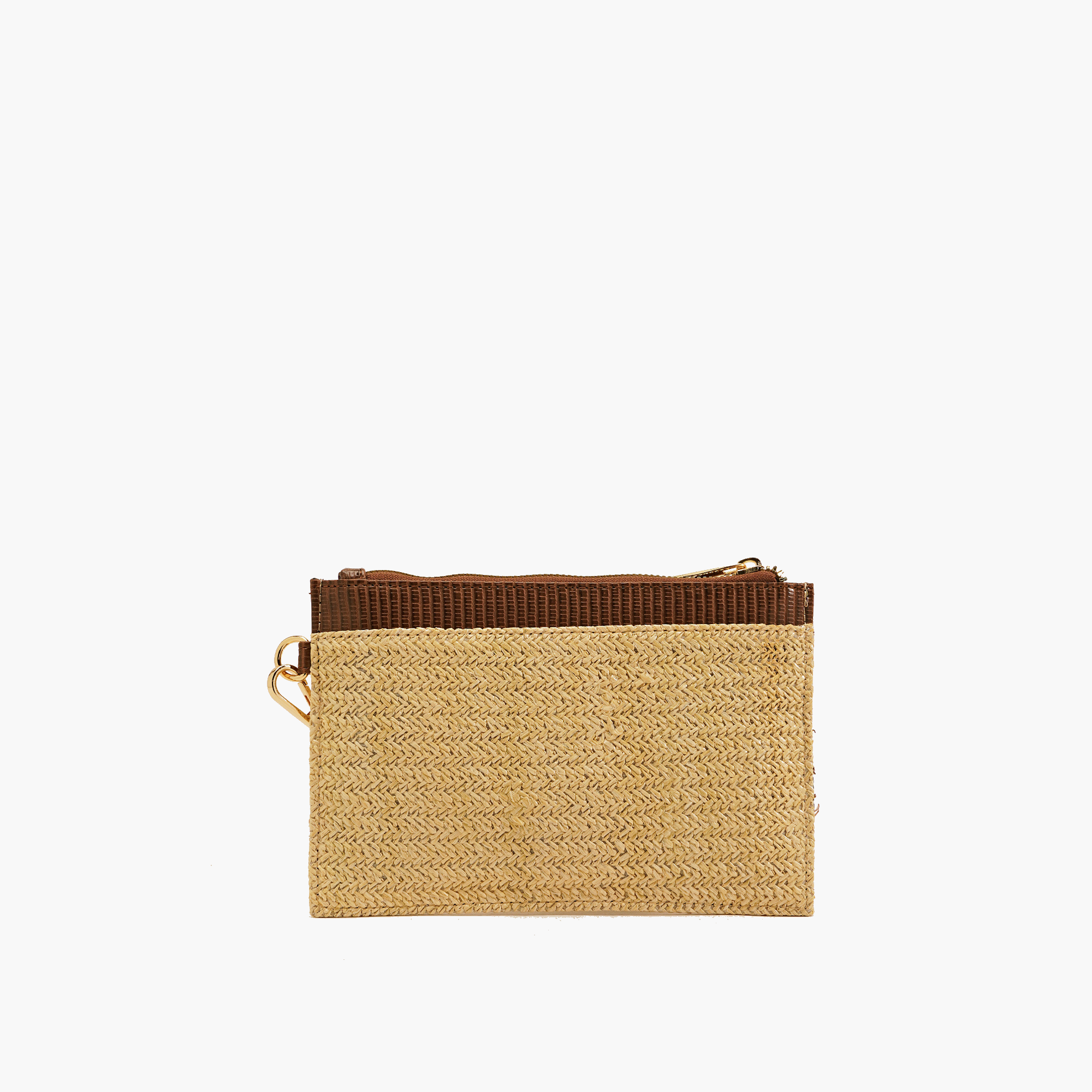 Miriam Two-Tone Straw Wallet Clutch