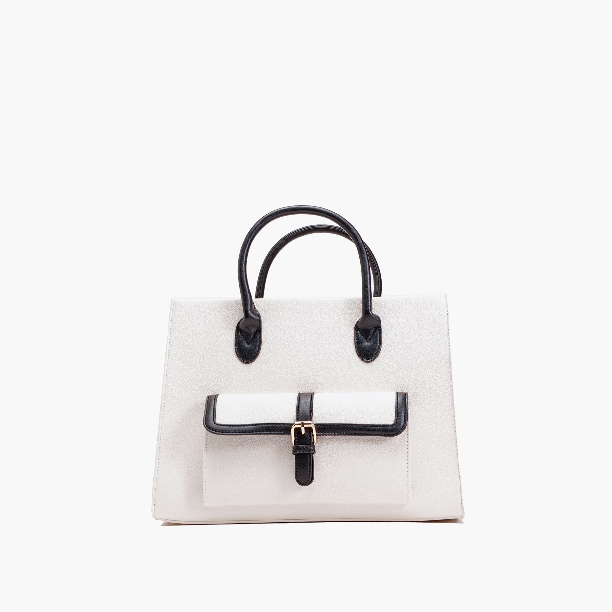 Veda Two-Tone Buckle Satchel