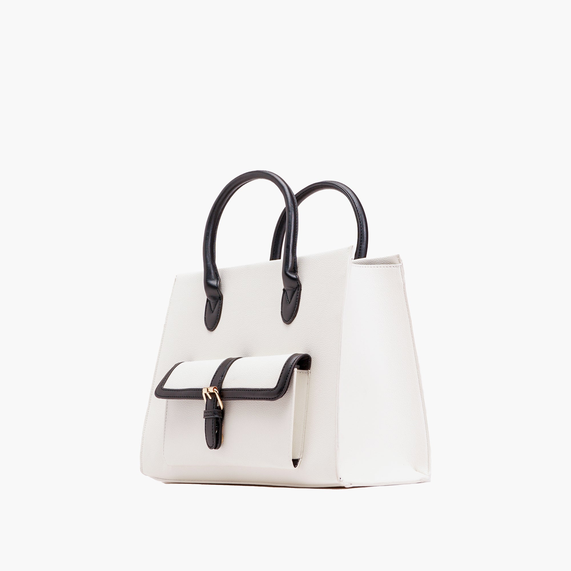 Veda Two-Tone Buckle Satchel