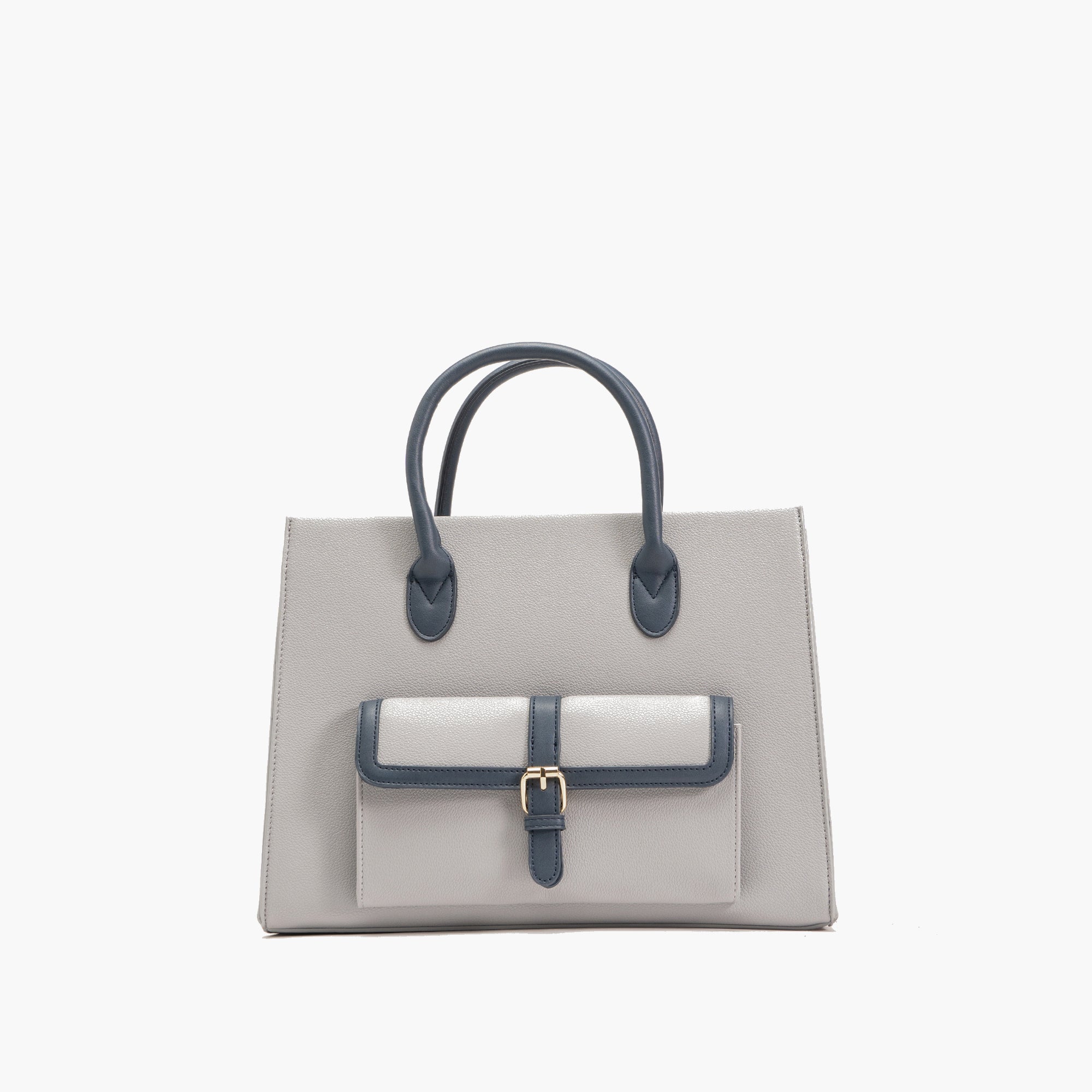 Veda Two-Tone Buckle Satchel