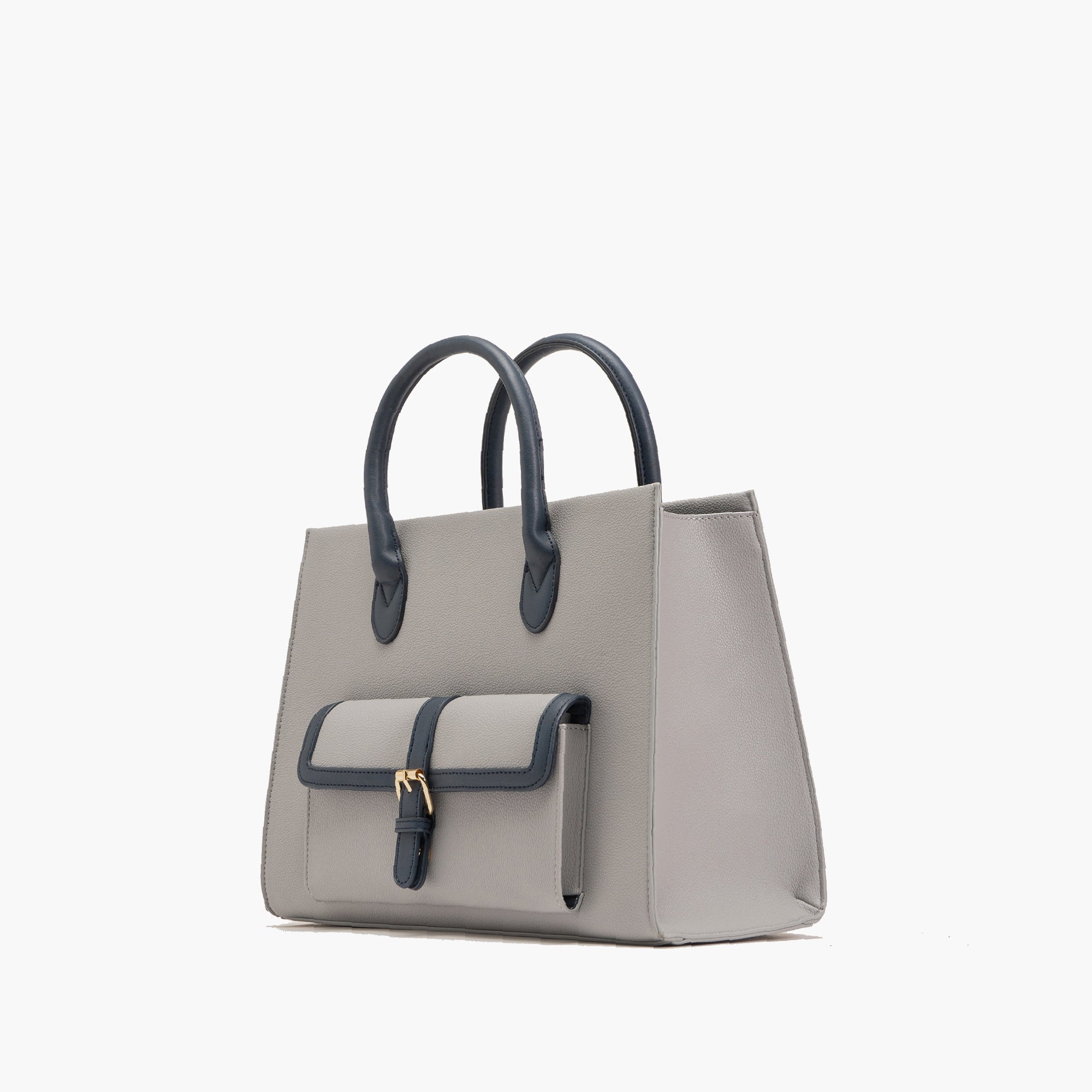 Veda Two-Tone Buckle Satchel
